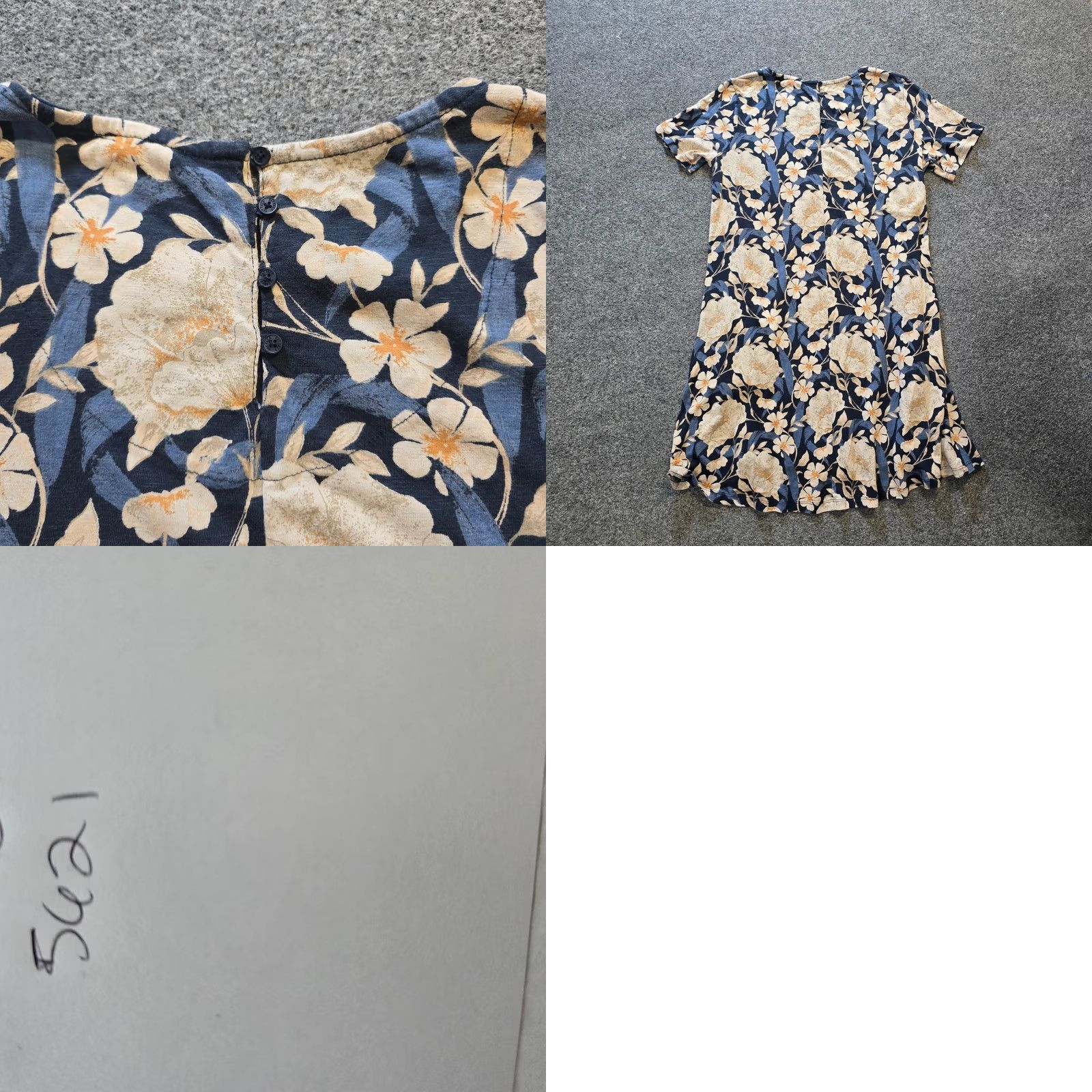 FatFace Fat Face Dress Womens Size 8 Blue Floral A Line Pockets Casual Knit Short Sleeve Round Neck Vintage No Size M / US 6-8 / IT 42-44 - 8 Thumbnail