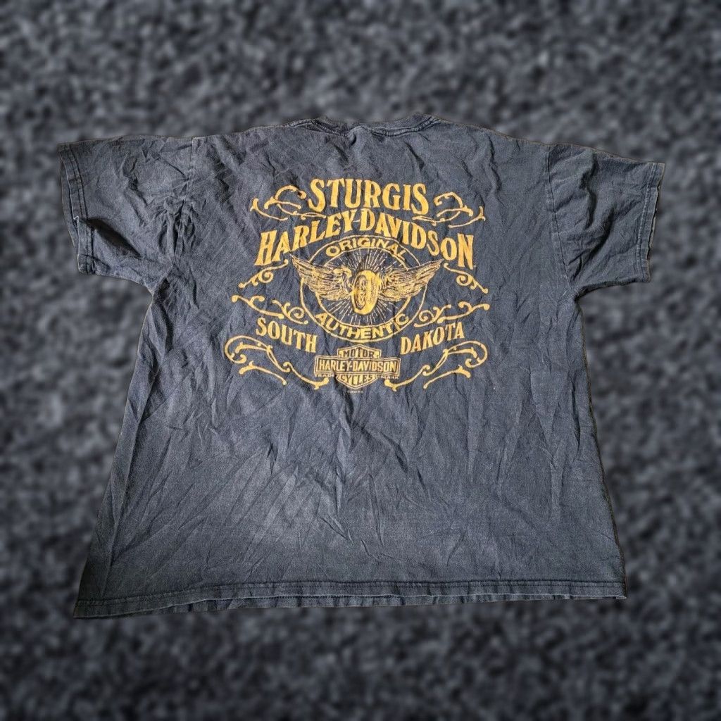 Harley Davidson Harley-Davidson Graphic Print T Shirt Adult XL Black Double Sided Motorcycle Biker Mens Size US XL / EU 56 / 4 - 1 Thumbnail