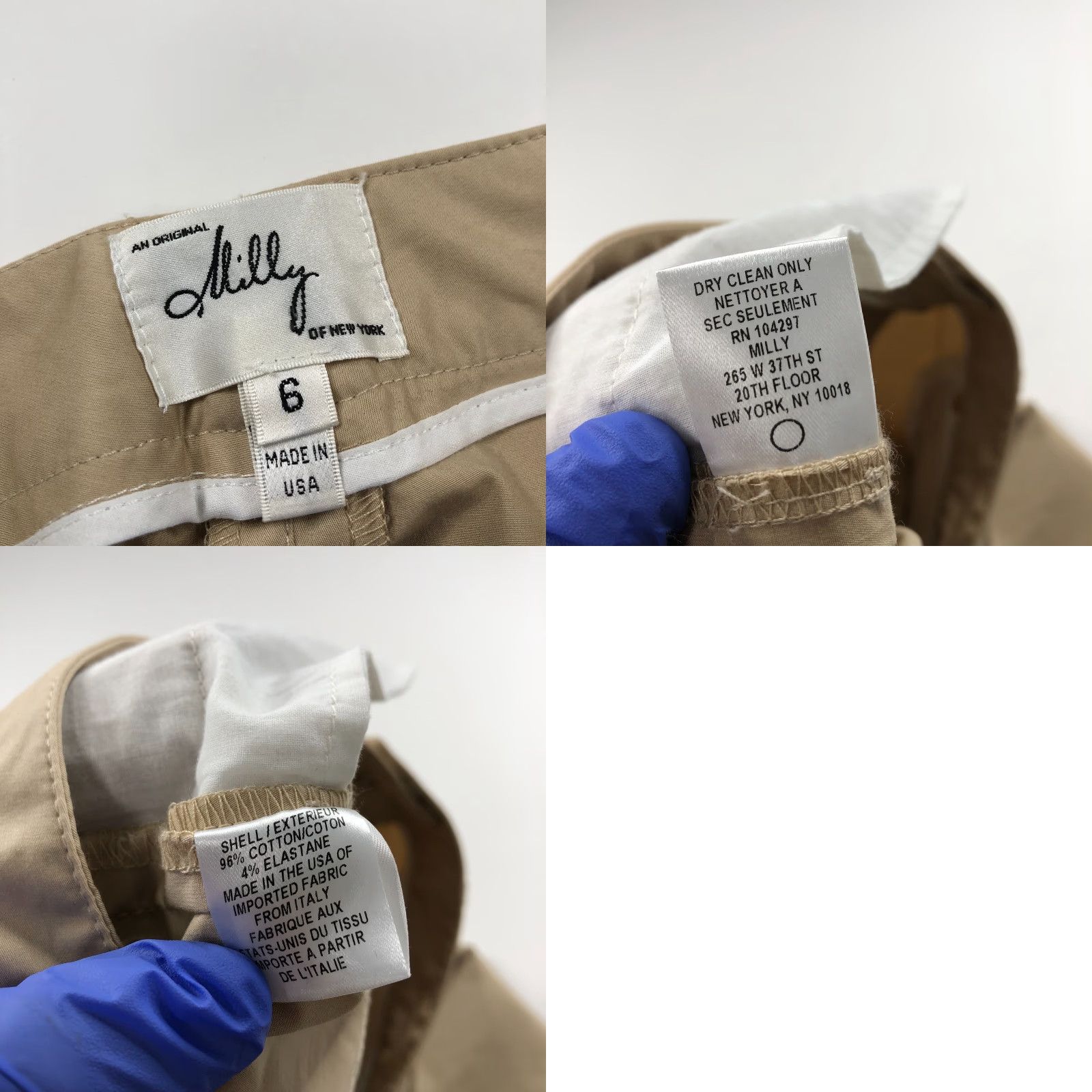 MILLY MILLY Chino Pants Beige 6 Low Rise Flat Front Pockets Regular 32W 28L Mint Vintage No Size 28" / US 6 / IT 42 - 8 Thumbnail
