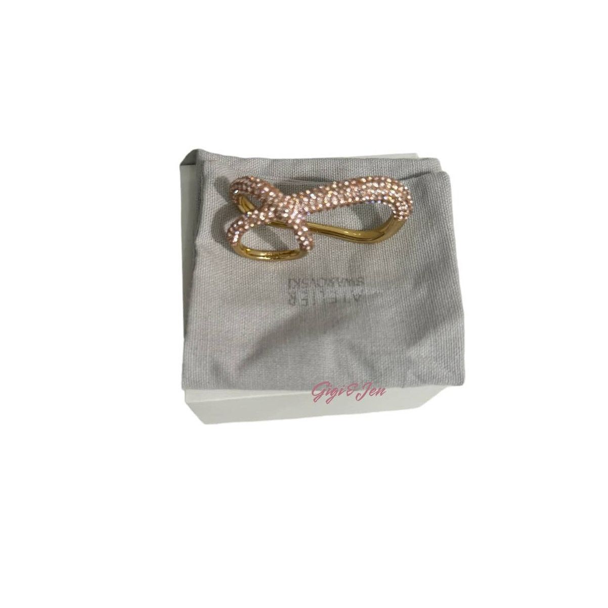 Swarovski Swarovski Atelier Tigris ring Pink, Gold-tone plated 52/6 Size ONE SIZE - 12 Thumbnail