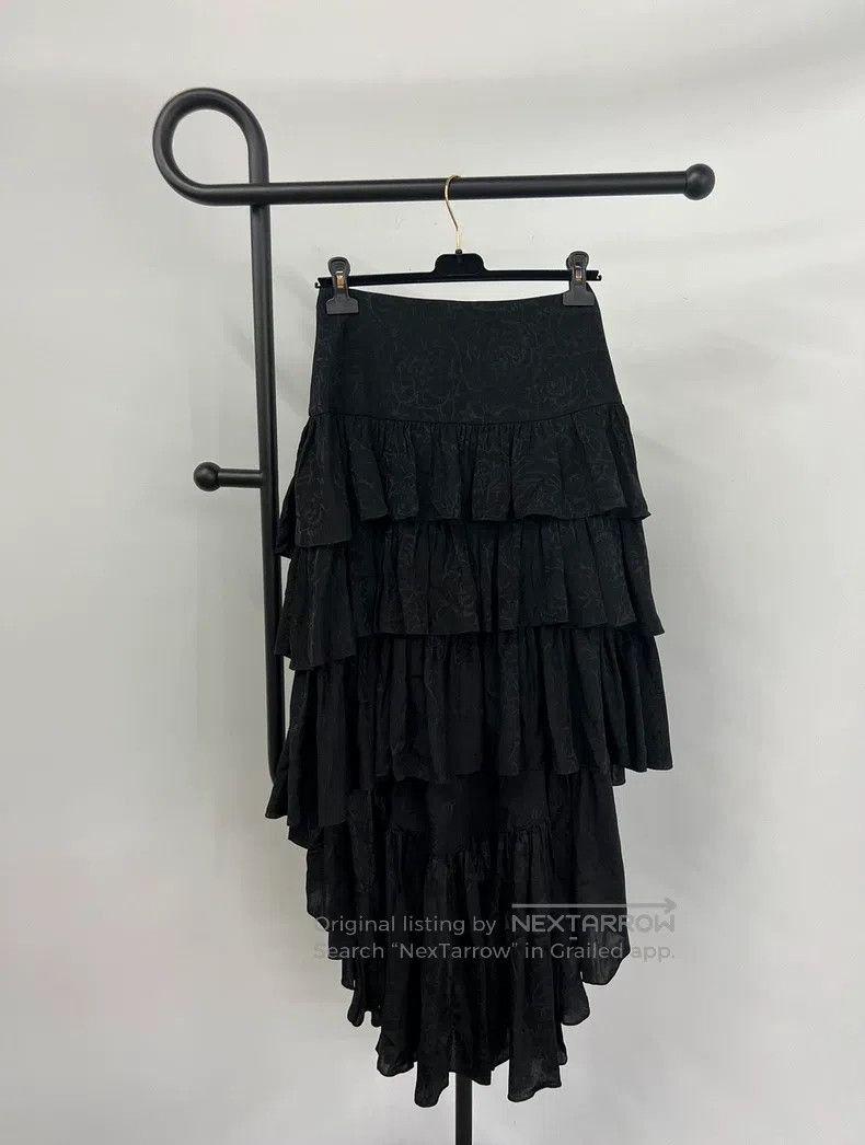 Chanel Chanel Black silk double C dark pattern printed cake skirt Size 25" / US 0 / IT 36 - 2 Thumbnail