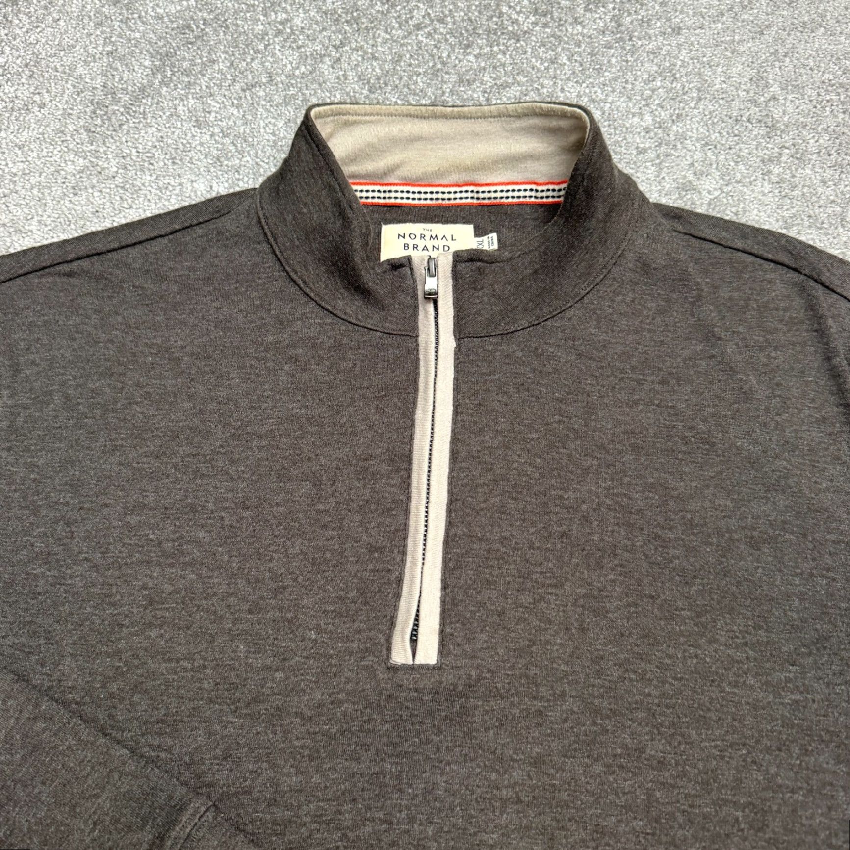 J Brand The Normal Brand 1/4 Zip Pullover Sweater Mens 2XL Dark Gray Stretch Casual Knit Long Sleeve Mock Neck Shirt Size US XXL / EU 58 / 5 - 2 Thumbnail