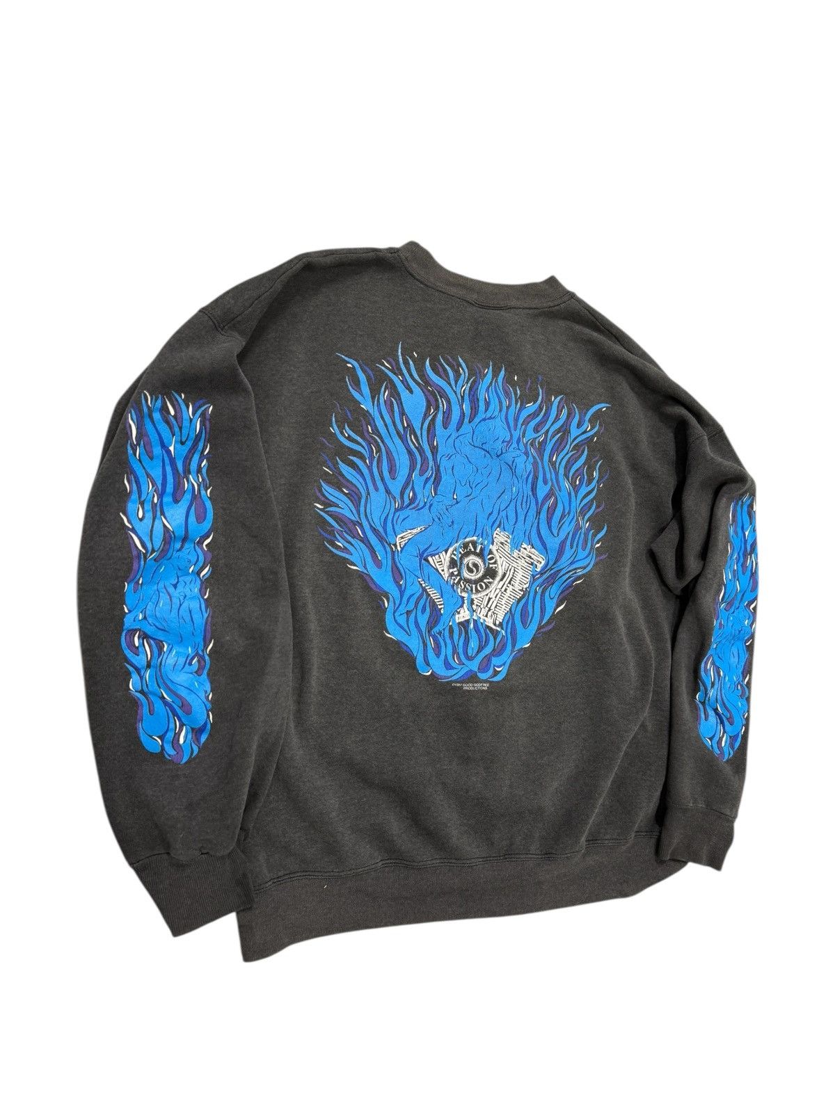 Vintage Vintage faded motorcycle crewneck Size US M / EU 48-50 / 2 - 4 Thumbnail