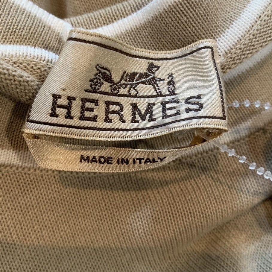 Hermes Hermes Beige Tipping T Shirt Size US S / EU 44-46 / 1 - 3 Thumbnail