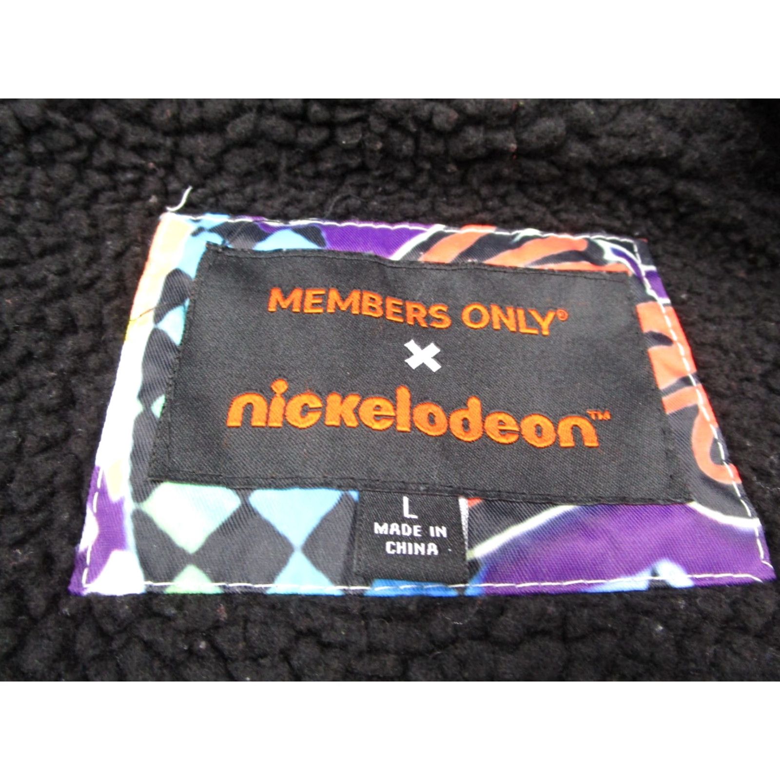 Members Only Members Only Nickelodeon Jacket Mens Medium AOP Cartoon Full Zip Sherpa Lined Size US M / EU 48-50 / 2 - 2 Thumbnail