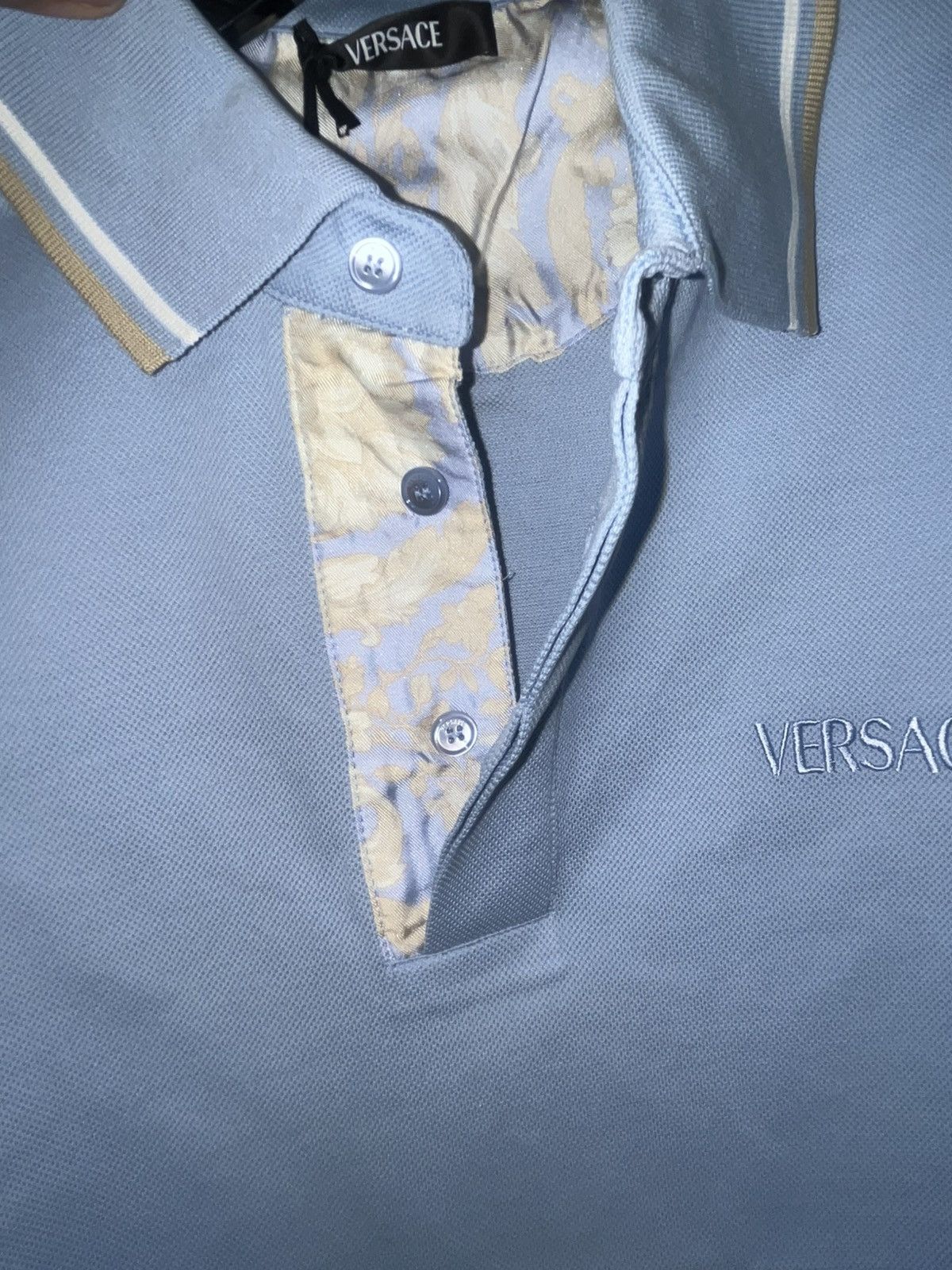 Versace Versace Blue Polo Shirt Sz XL Size US XL / EU 56 / 4 - 6 Thumbnail