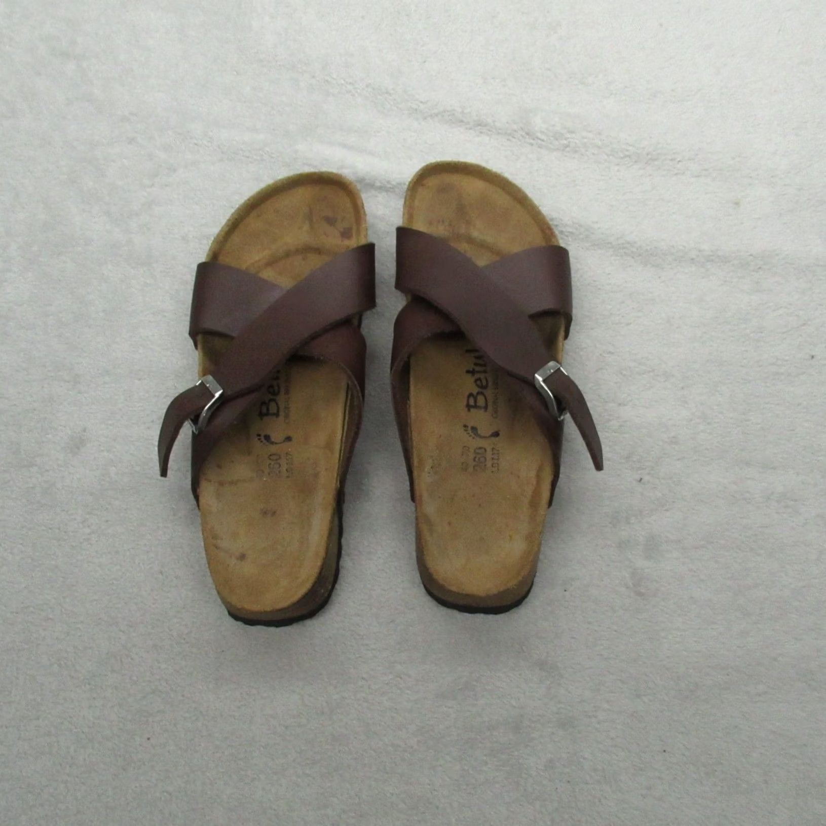 Birkenstock Birkenstock Betula Unisex Sandals Cross Strap Cork Footbed Brown Adjustable Buckle Slide Size ONE SIZE - 7 Thumbnail
