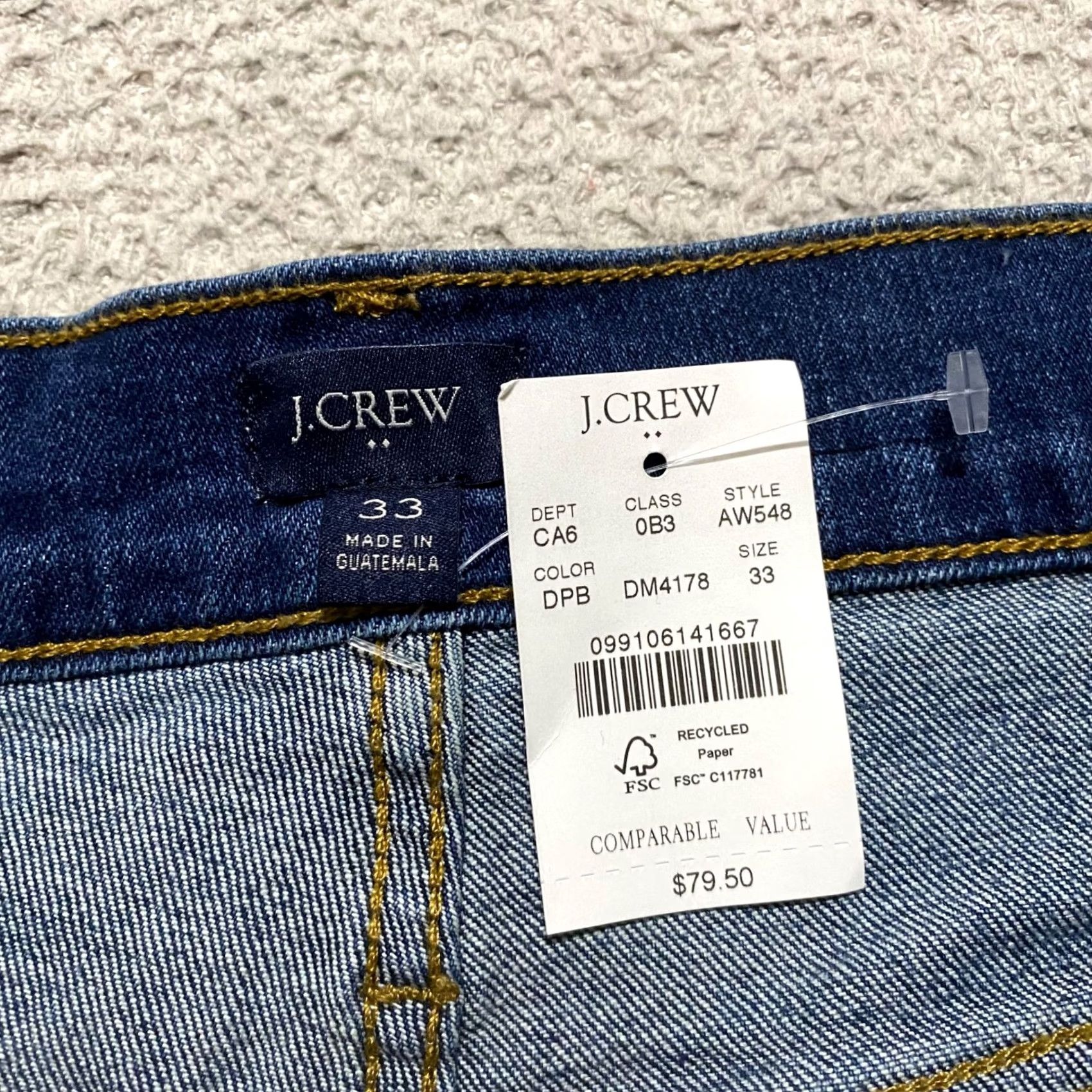J.Crew J. Crew Jean Shorts Womens 33 Blue Denim Cut Off High Rise Inseam 4" NWT New Size 24" / US 00 / IT 34 - 3 Thumbnail