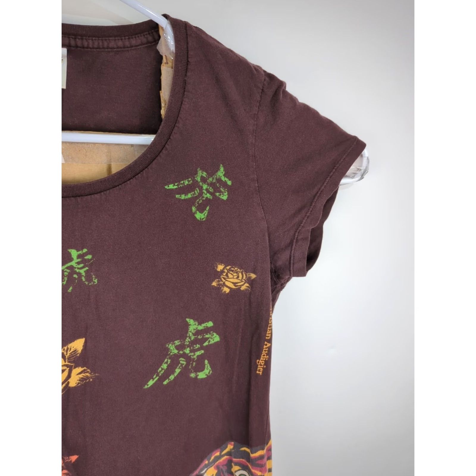 Ed Hardy Vintage Ed Hardy Womens Shirt Large Tiger Roses Slim Knit Casual Travel Apparel Size L / US 10 / IT 46 - 6 Thumbnail