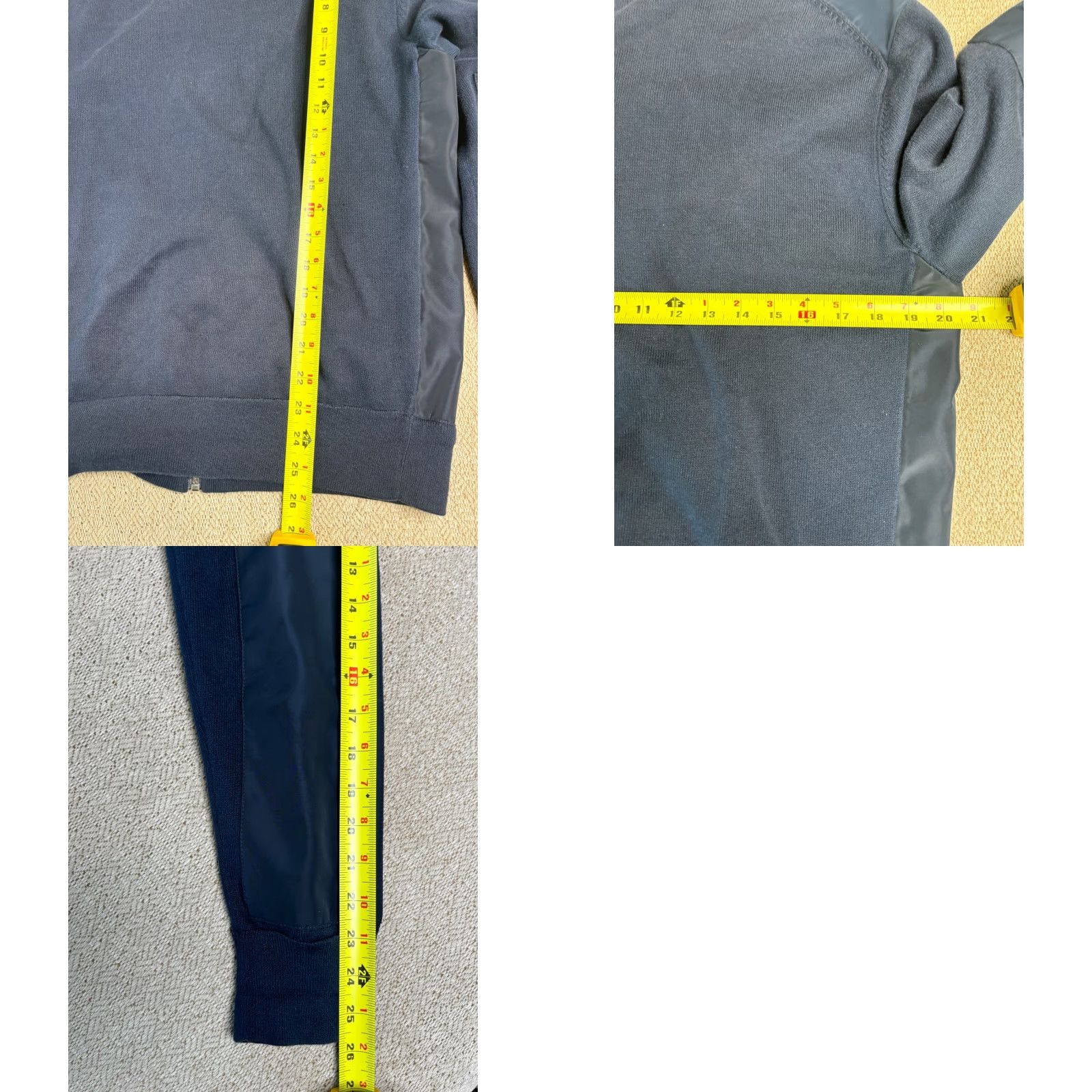 Polo Ralph Lauren Bomber Jacket Mens Knit Sleeve Full Zip Blue Knit Long Sleeve Jacket Casual Travel