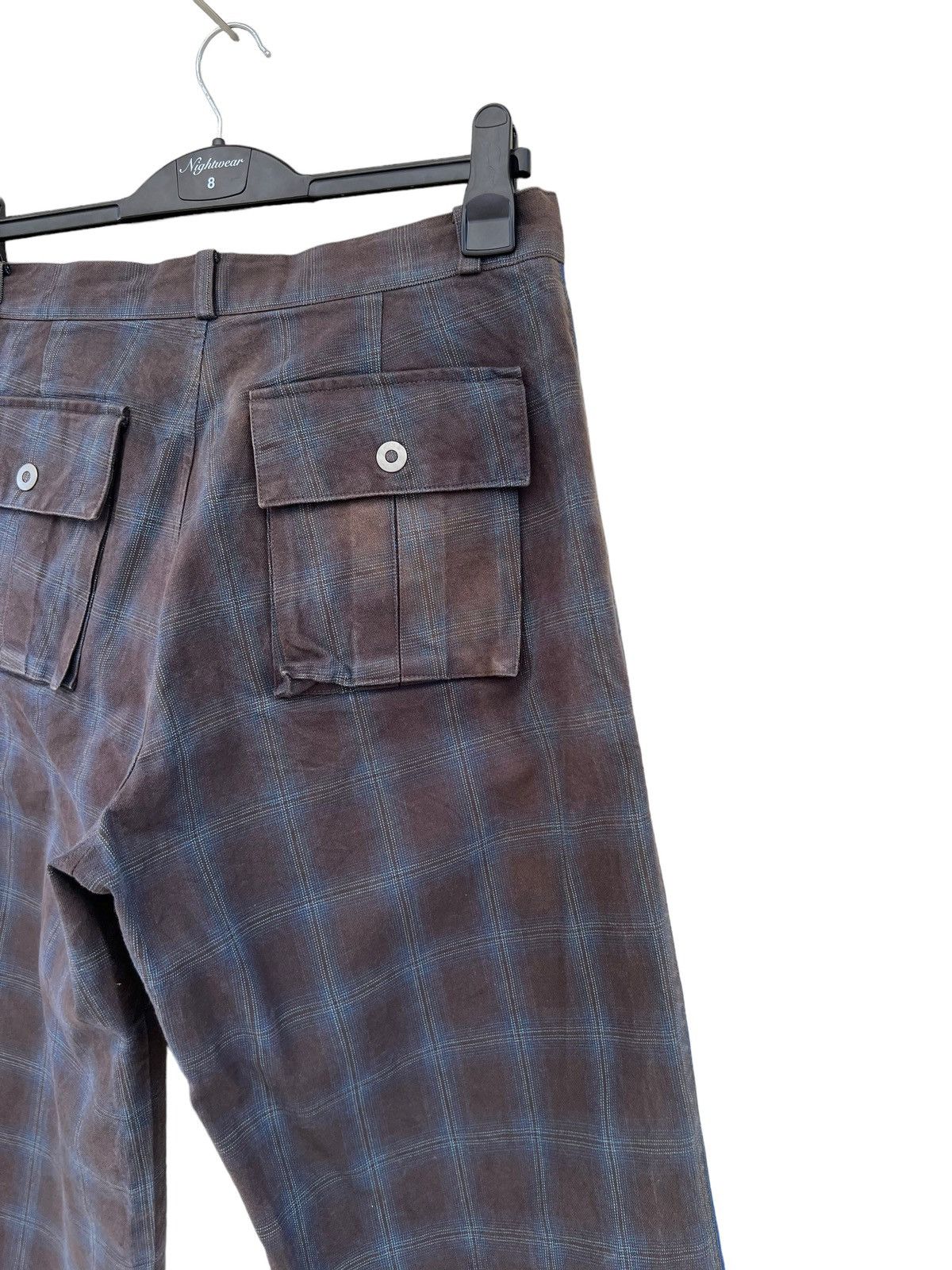 Vintage SAMPLE DESIGN WORKS Japan Shadow Plaid Cargo Trouser Pant Size US 32 / EU 48 - 18 Thumbnail