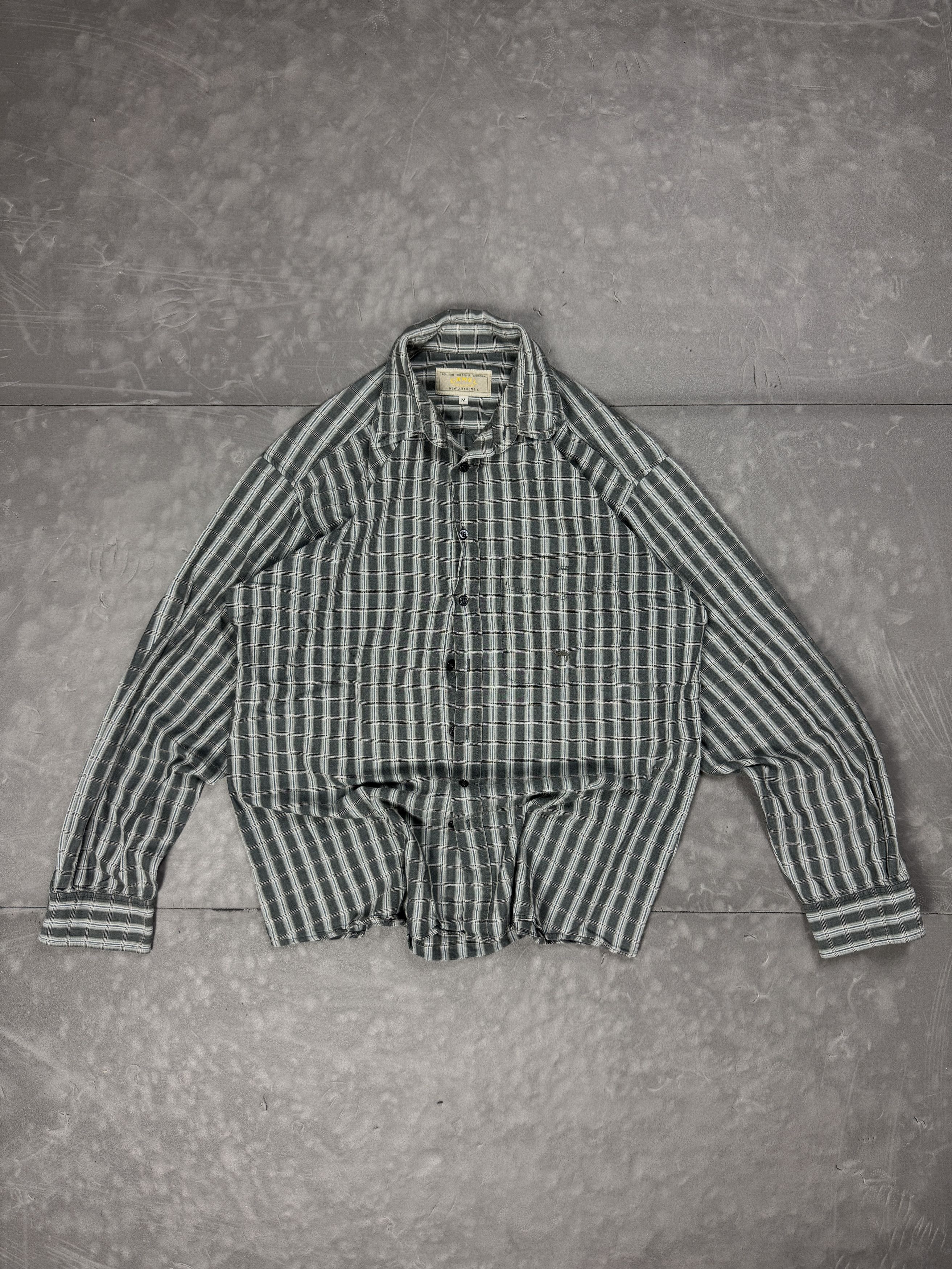 Camel × Vintage Vintage oversize striped shirt 90s 80s y2k boxy retro Size US L / EU 52-54 / 3 - 1 Thumbnail