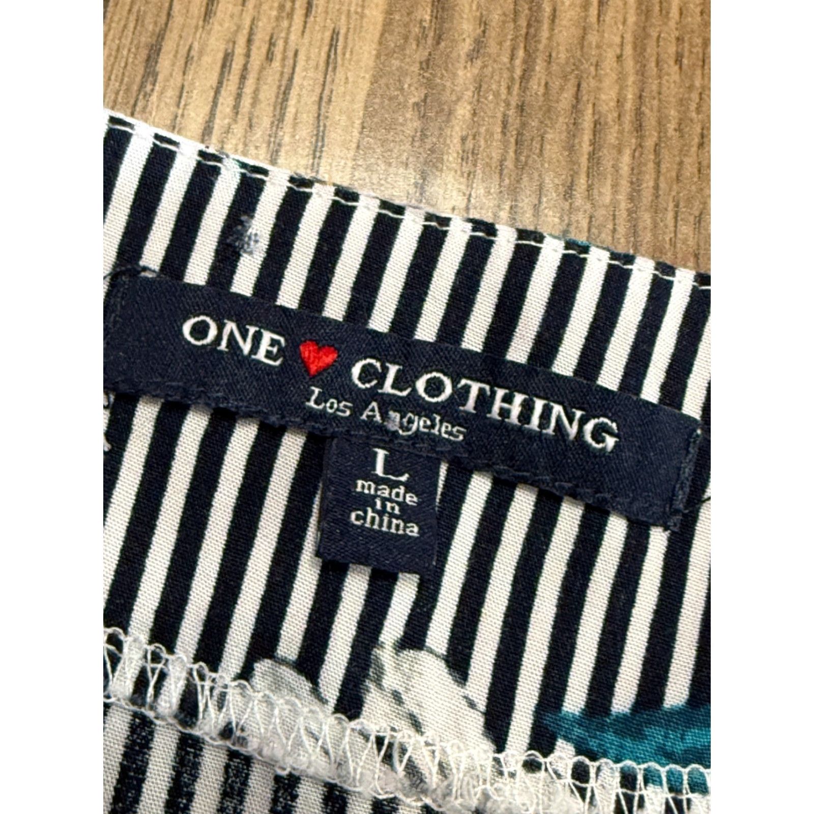 Acme Clothing One Clothings Shirt Womens Large Black White Blue Yellow Striped Size L / US 10 / IT 46 - 5 Thumbnail