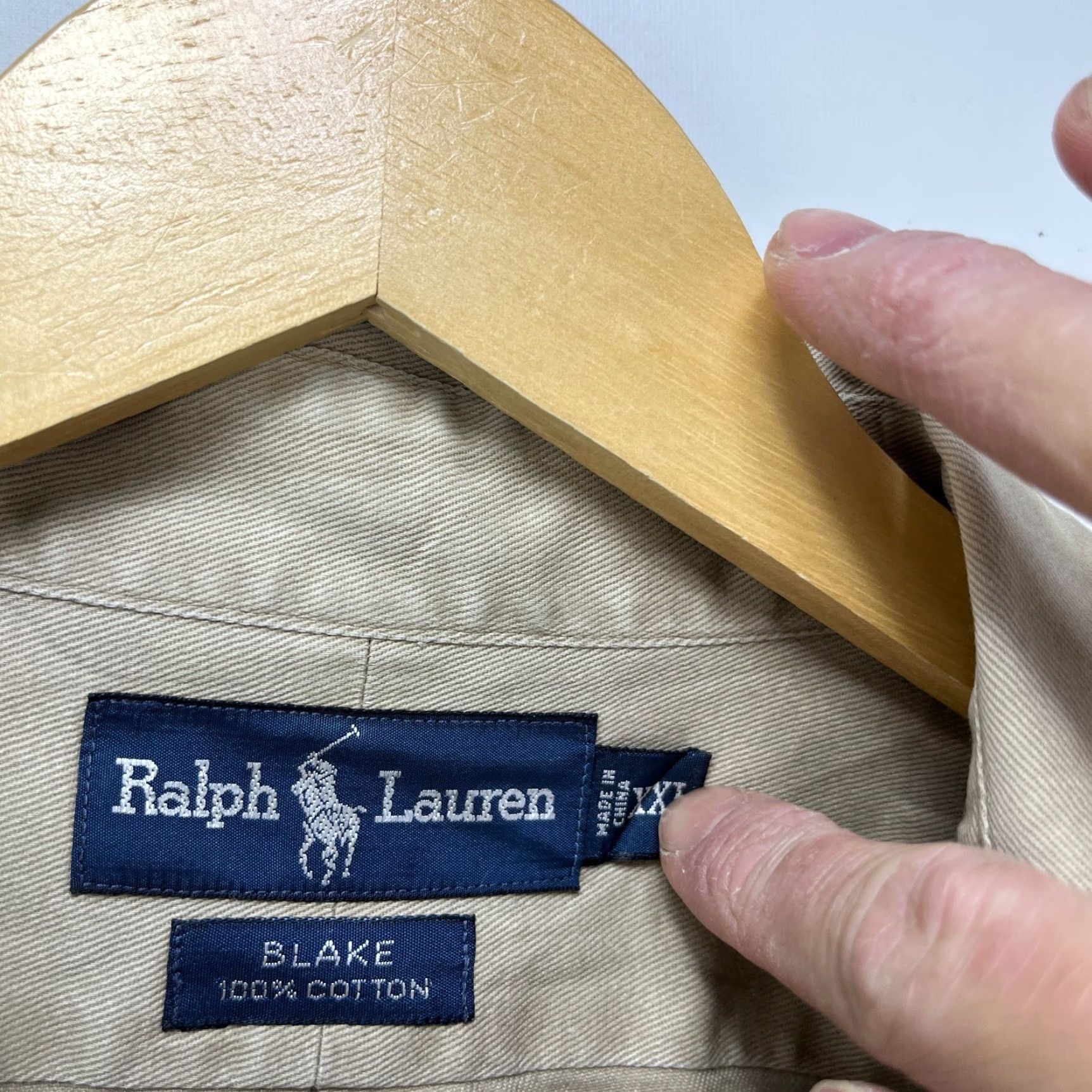 Polo Ralph Lauren **VINTAGE 90s Polo Ralph Lauren XL Beige Button-Up Long Sleeve Shirt** User: Vintage 90s Polo Ralph Lauren XL Beige Button-Up Long Sleeve Shirt Size US XXL / EU 58 / 5 - 5 Thumbnail