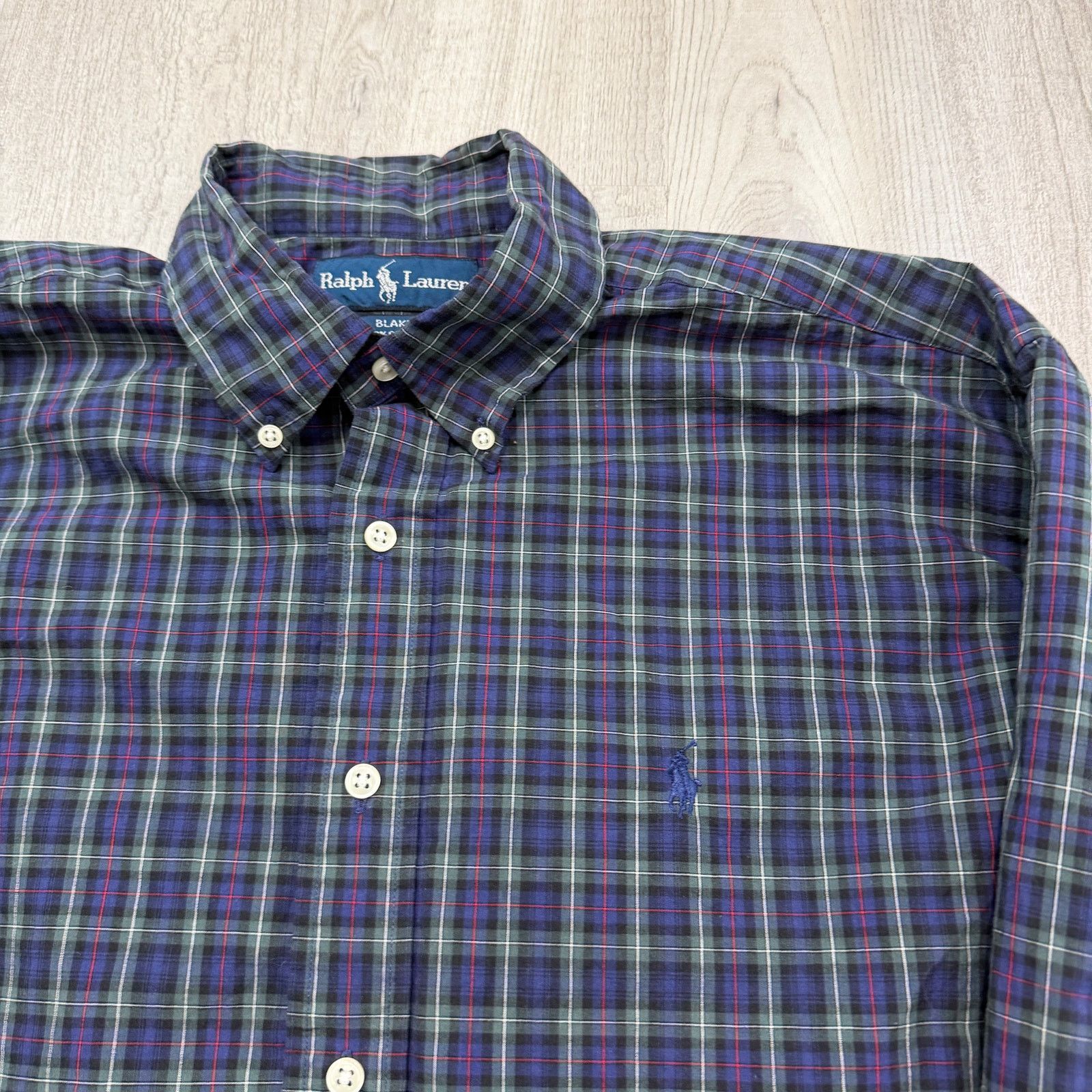 Polo Ralph Lauren Vintage Polo Ralph Lauren Blake Shirt Men's Large Blue Green Size US L / EU 52-54 / 3 - 3 Thumbnail