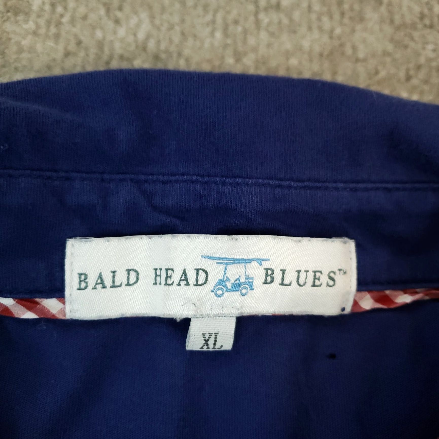 Vintage Bald Head Blues Polo Shirt Mens XL Blue Short Sleeve Polo Easy Care Golf Casual" Size US XL / EU 56 / 4 - 5 Thumbnail
