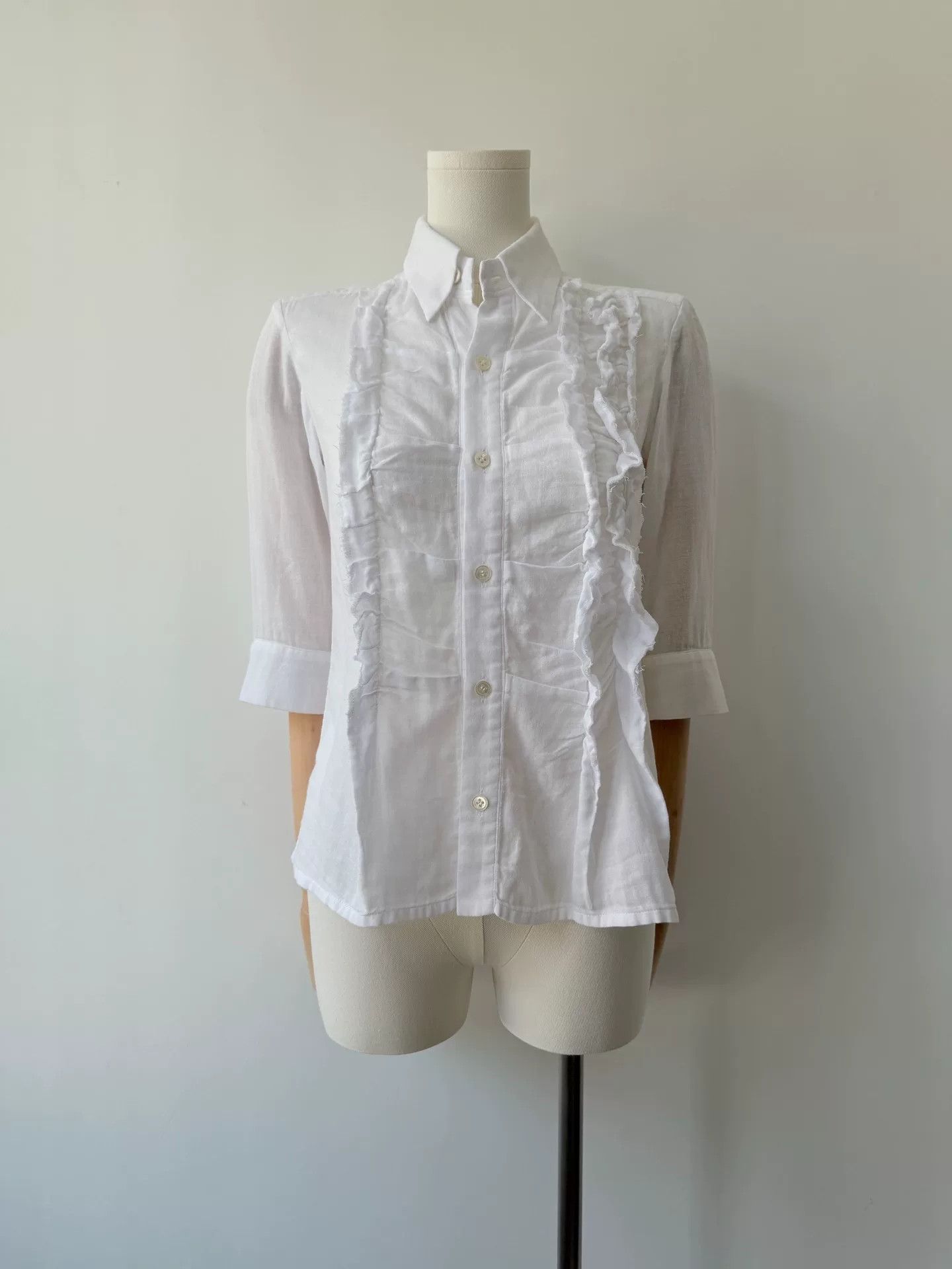 Y's Yohji Yamamoto Y's 90s Ruffled Shirt Size S / US 4 / IT 40 - 1 Thumbnail