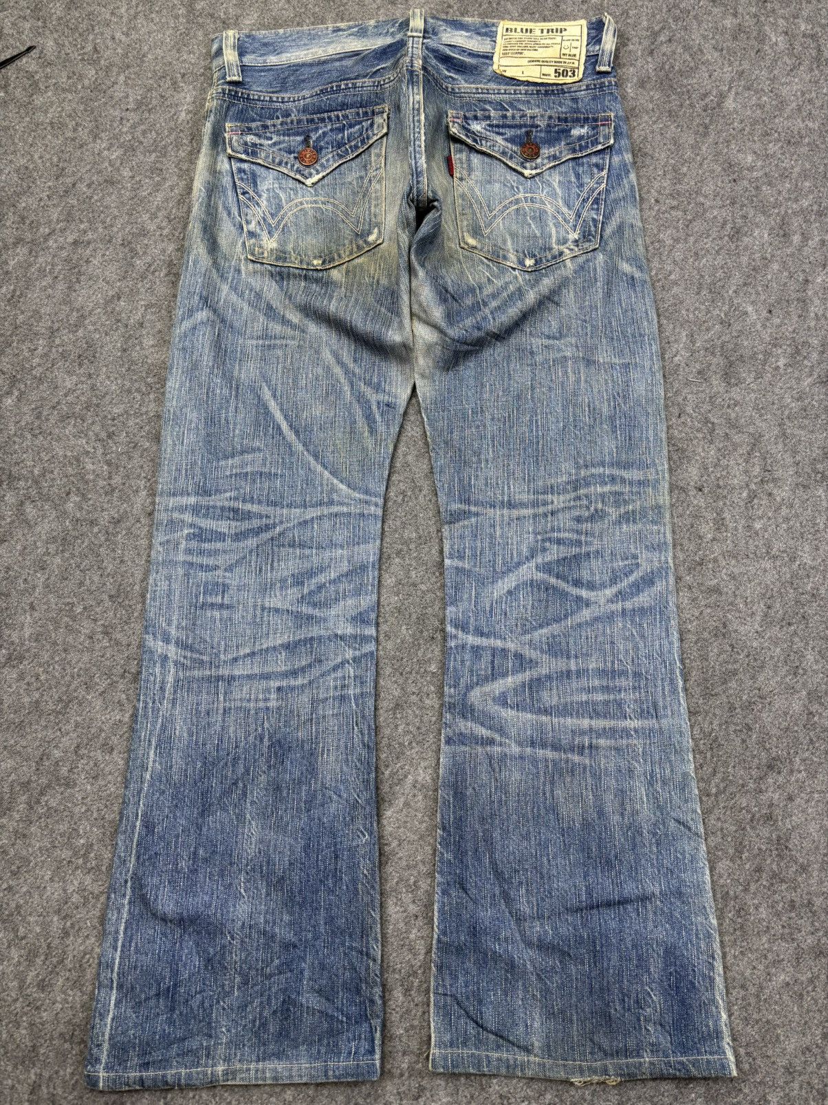 Edwin 💥Flare💥Edwin 503 Insane Fades Medium Wash Denim F910 Size US 33 - 14 Thumbnail