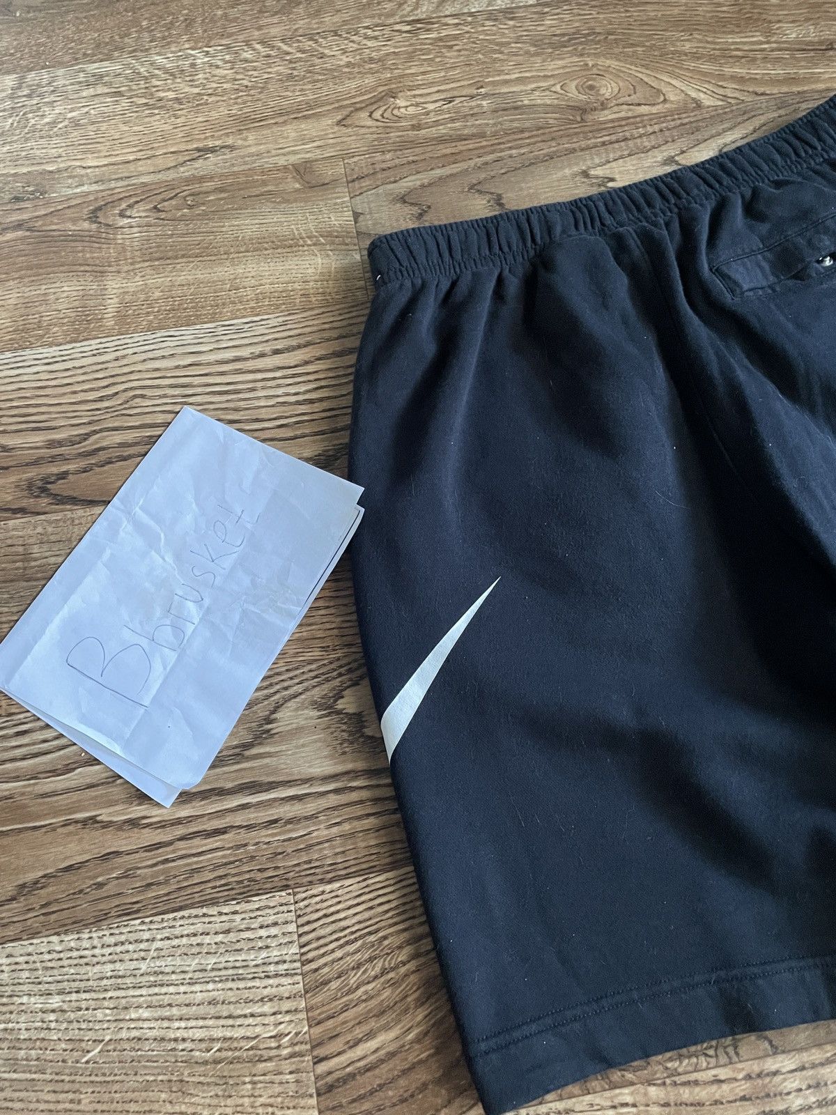 Nike Nike Big Swoosh Shorts Black large vintage sportswear Size US 33 - 15 Thumbnail