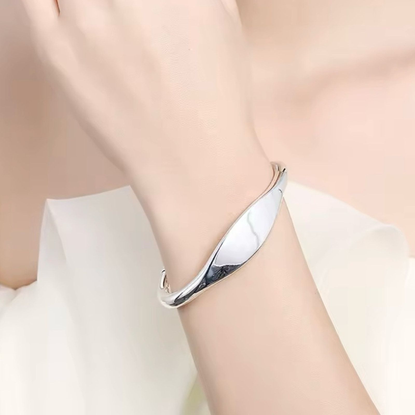Other Sterling Silver Cuff Bangle Bracelet For Women Man Size ONE SIZE - 5 Thumbnail
