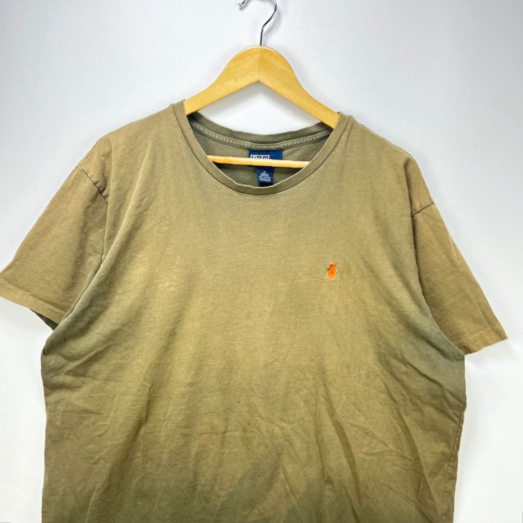 Ralph Lauren VINTAGE Polo Ralph Lauren T-Shirt OR Polo Ralph Lauren Shirt XL Green 90s Sun Faded Pony T Shirt Men Boys Womens Size US XL / EU 56 / 4 - 2 Thumbnail