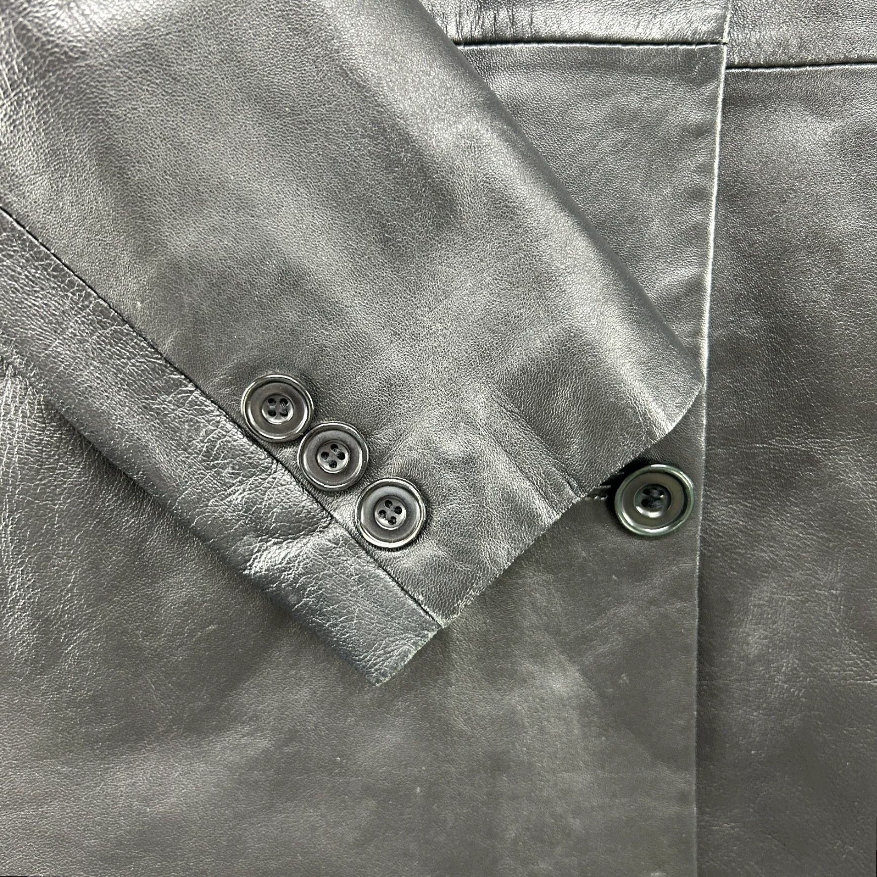 Vintage VINTAGE Dunne & Cole Leather Coat Womens M Black Overcoat Long 90s 80s Pockets Lined Dry Clean Only Size M / US 6-8 / IT 42-44 - 4 Thumbnail