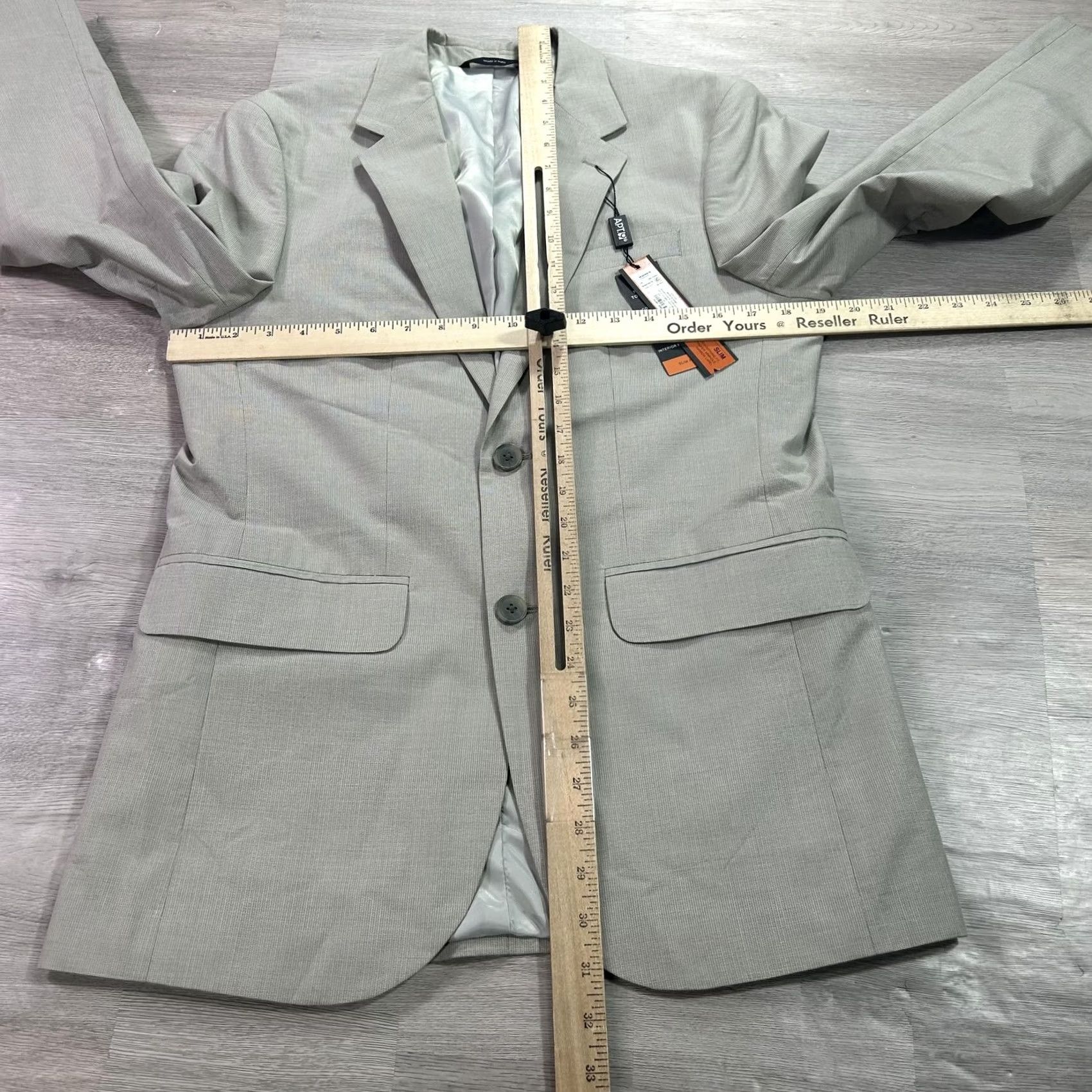 Apt. 9 Apt 9 Sport Coat Beige Mini Texture Check Slim Fit 36 Regular Single-Breasted Notch Lapel Men’s Jacket Coat Size US XXS / EU 40 - 7 Thumbnail