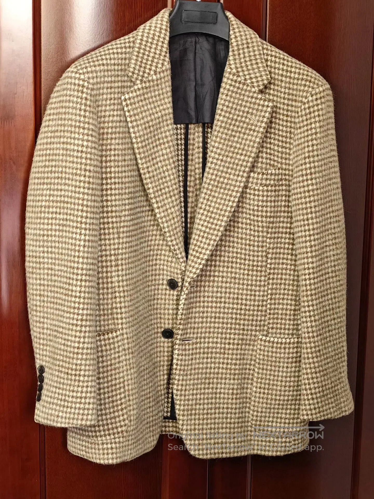 Other Beige Houndstooth Wool Blend Suit Jacket. Size US M / EU 48-50 / 2 - 1 Thumbnail