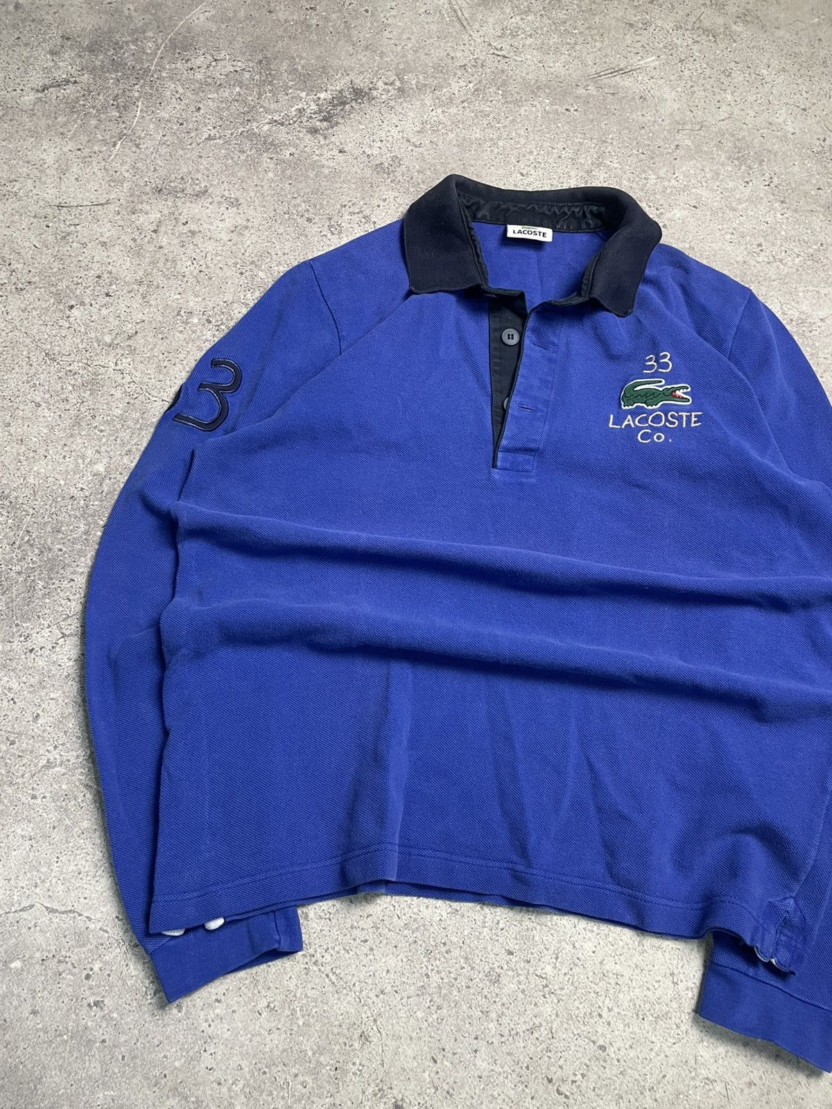 Lacoste Lacoste 33 vintage blue rugby long sleeve polo shirt Size US M / EU 48-50 / 2 - 2 Thumbnail