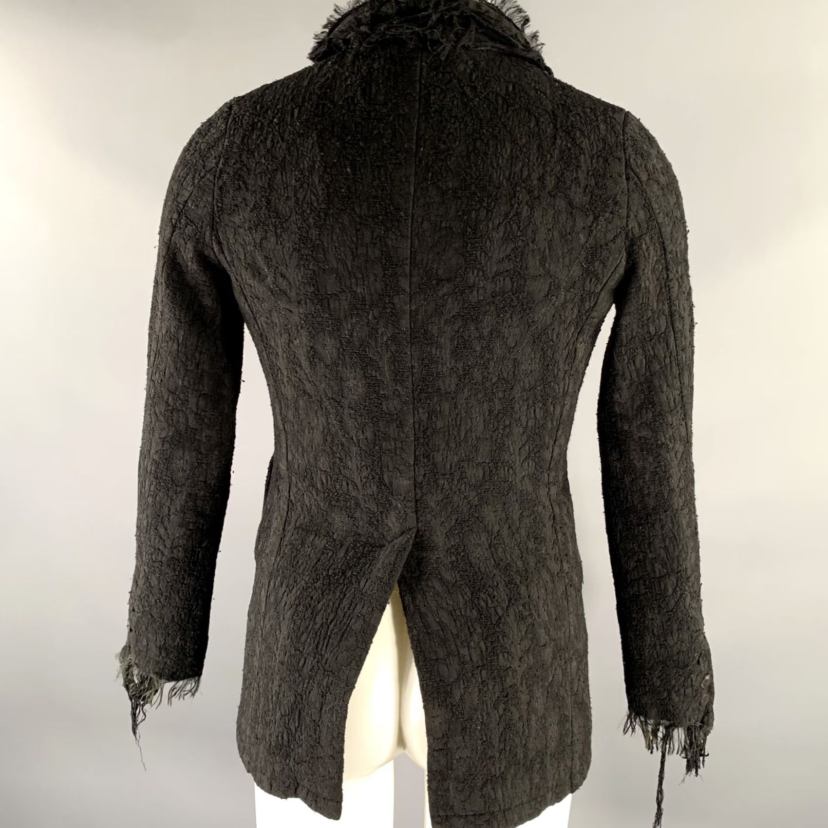 Vintage A TENTATIVE ATELIER Jacket Size 38 Black Wool Viscose Blend Size US XXS / EU 40 - 4 Thumbnail