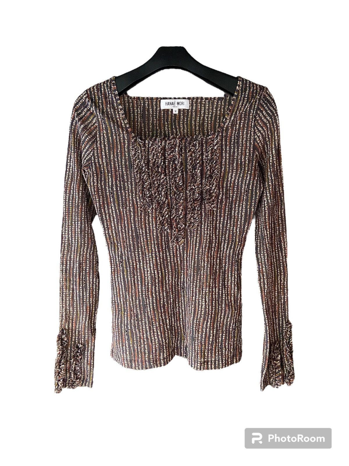 Hanae Mori HANAE MORI MESH TOP LONG SLEEVE Size US S / EU 44-46 / 1 - 1 Thumbnail
