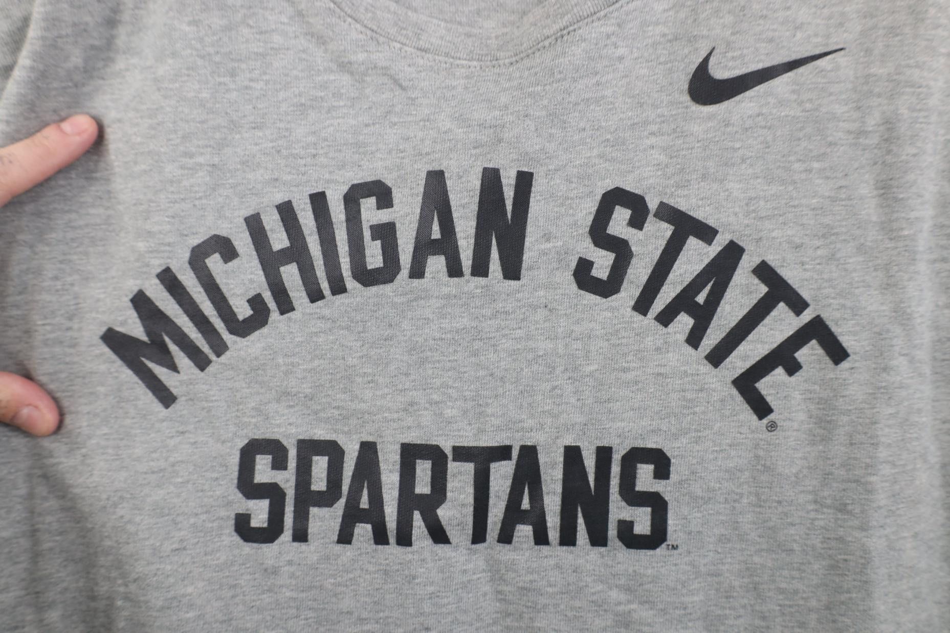 Nike Nike Michigan State University Raglan T-Shirt Gray Cotton Size US XL / EU 56 / 4 - 5 Thumbnail