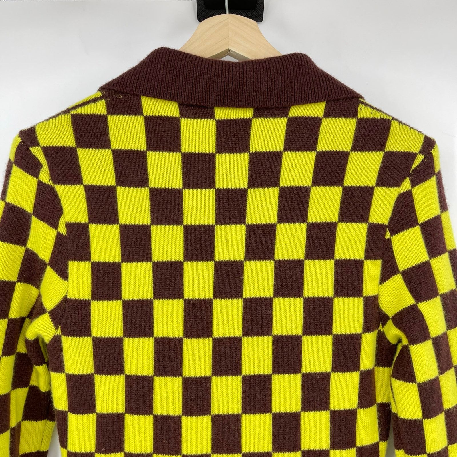 The Elder Statesman The Elder Statesman | Red & Yellow Checkered Cashmere Cardi Size S / US 4 / IT 40 - 10 Thumbnail