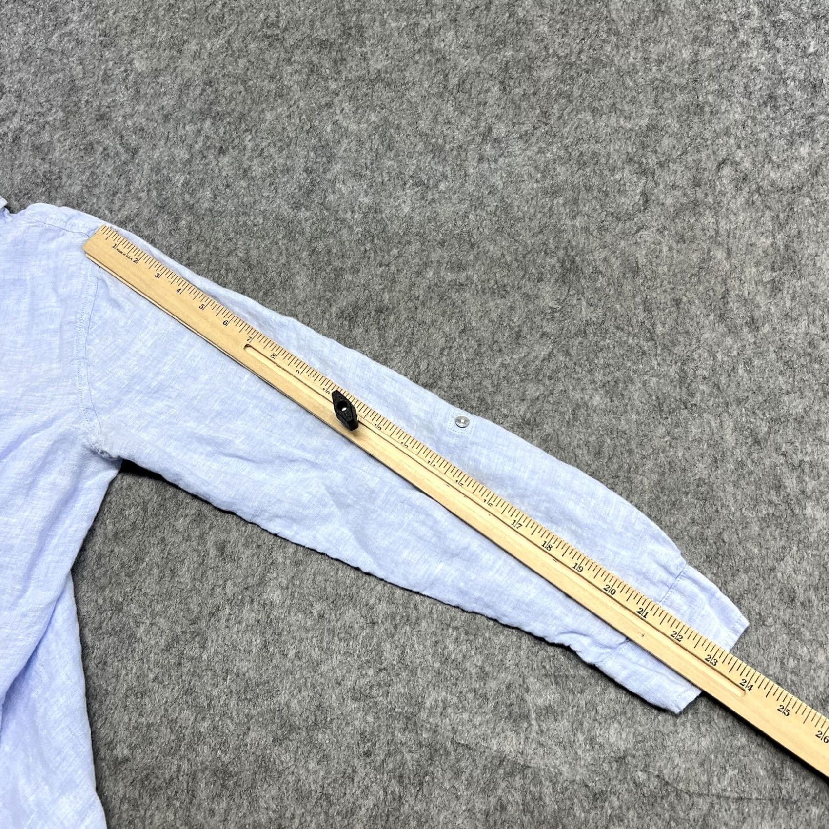 Vintage Tahari Womens L Blue Linen Button Front Tunic Shirt Roll Tab Sleeve Size L / US 10 / IT 46 - 7 Thumbnail