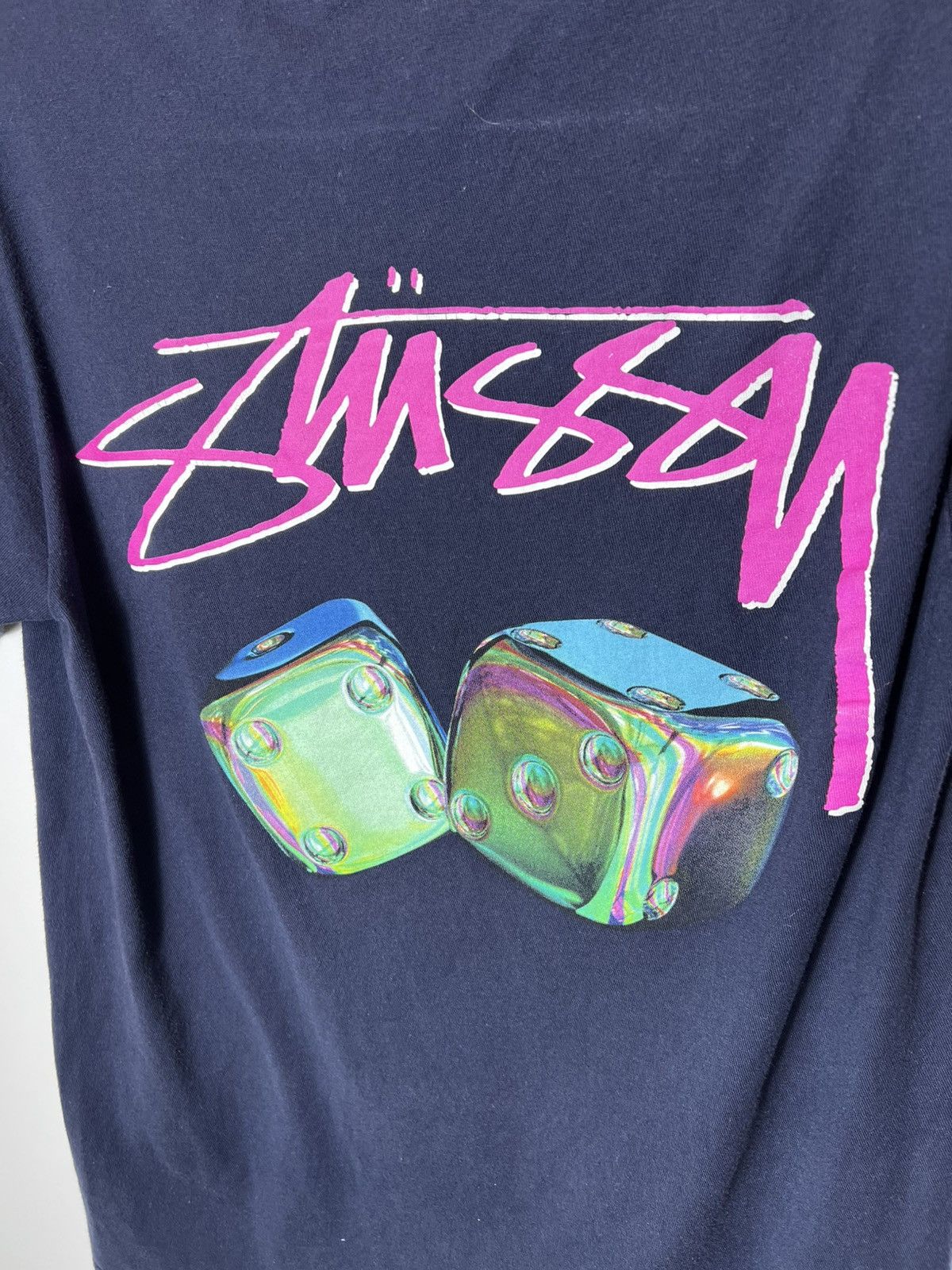 Stussy Vintage streetwear y2k sk8 Stussy Iridescent Dice T-shirt Size US S / EU 44-46 / 1 - 2 Thumbnail