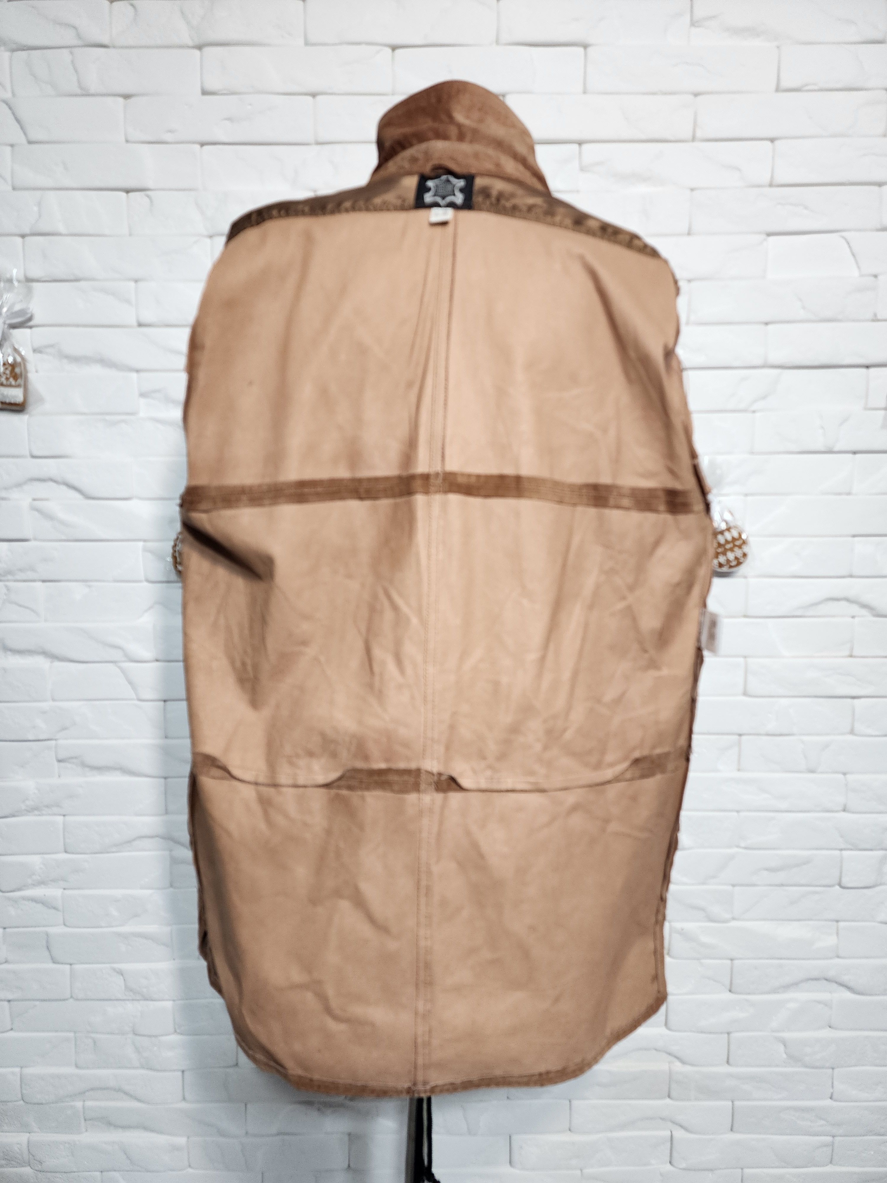 Genuine Leather Women's Suede Shirt: Brown Leather Simple Style Size XL / US 12-14 / IT 48-50 - 7 Thumbnail