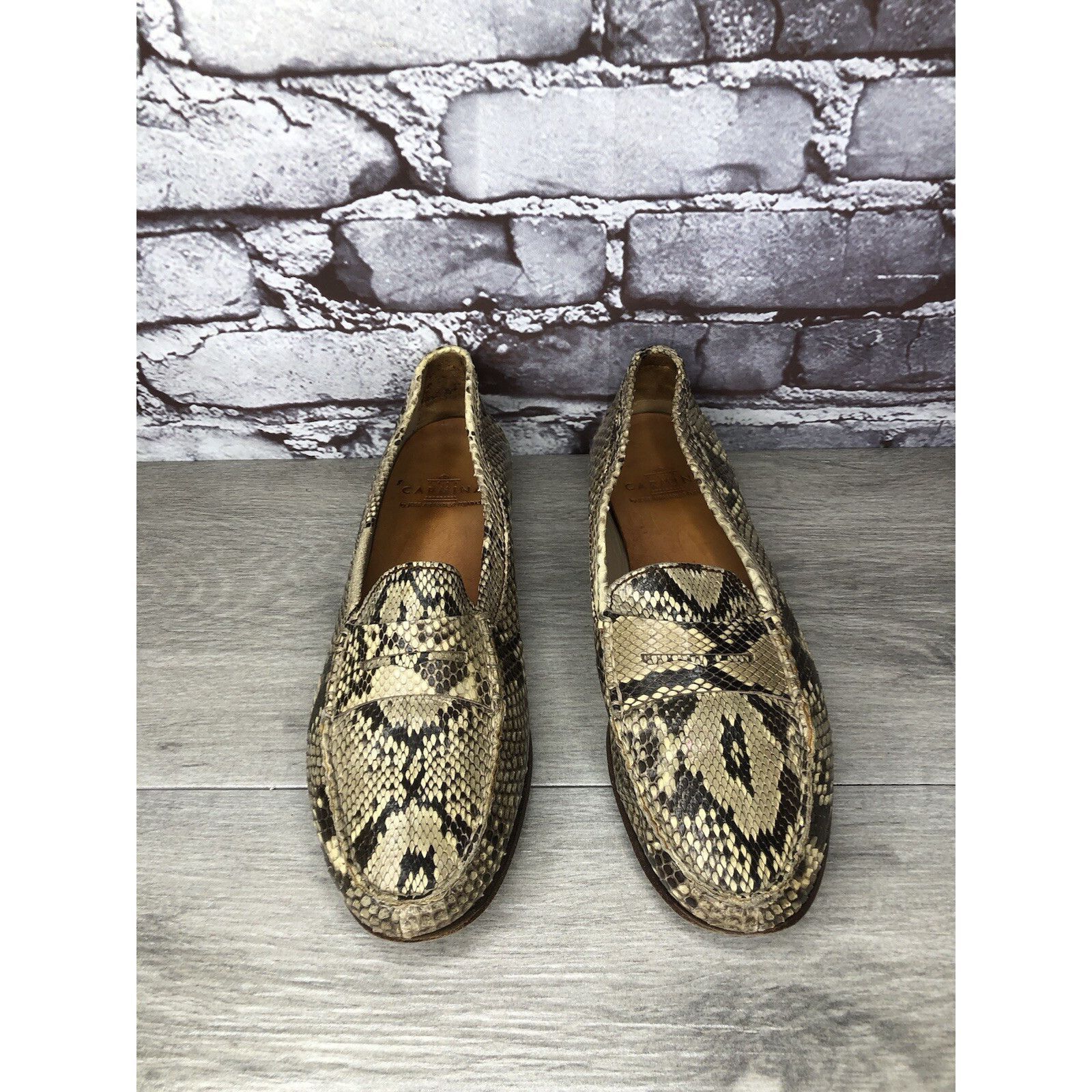 Carmina Carmina Cream Black Snakeskin Python Print Leather Women Sz Size US 6 / IT 36 - 5 Thumbnail