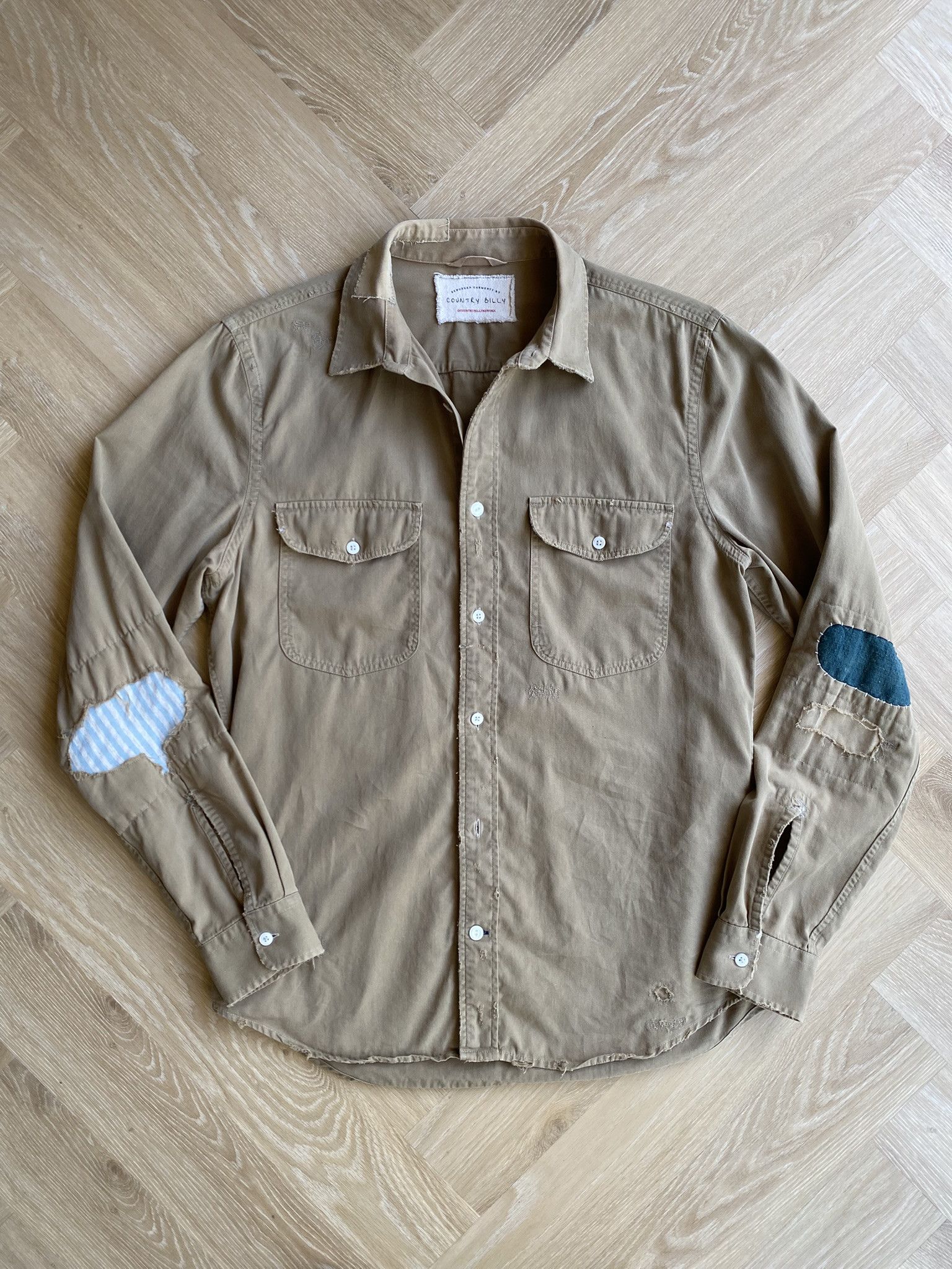 Kapital Repair Work Shirt - Khaki Twill Size US M / EU 48-50 / 2 - 1 Thumbnail