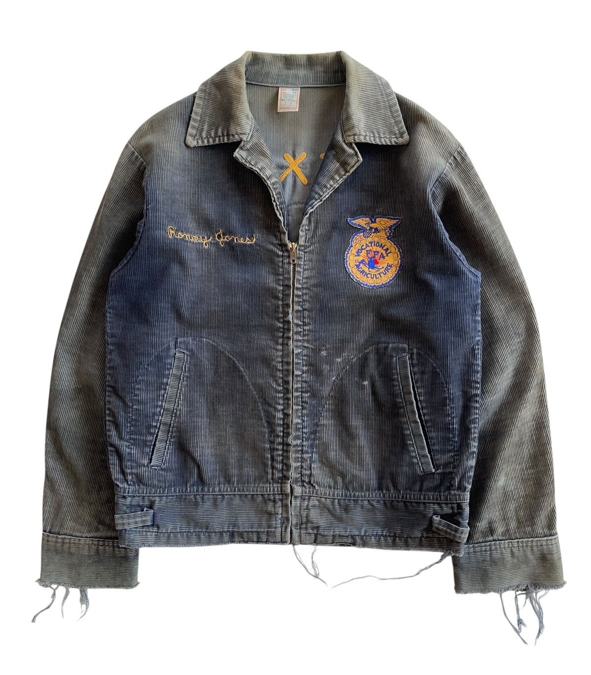 Vintage 70s FFA Texas Diboll Distressed Faded Jacket Size US S / EU 44-46 / 1 - 1 Thumbnail