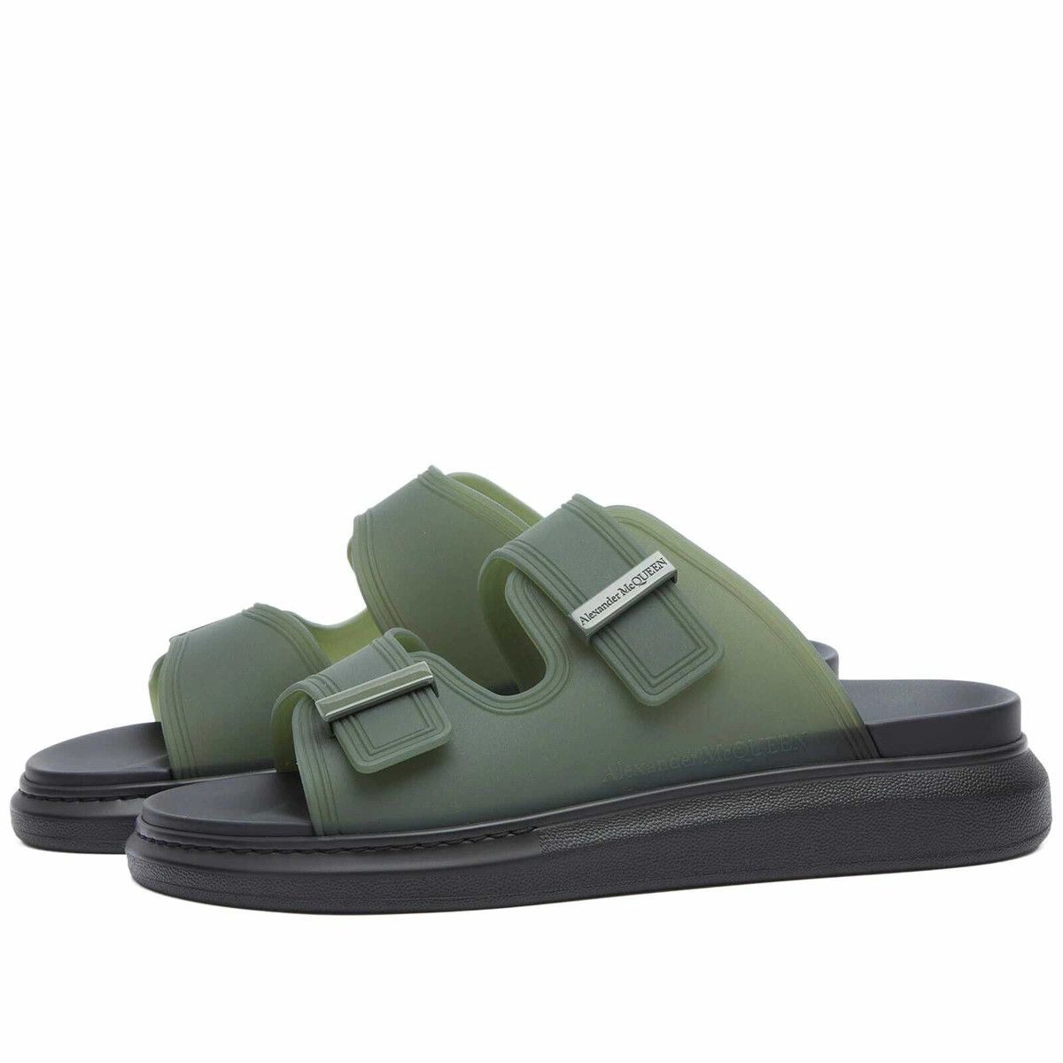 Alexander McQueen o1y1024 Slippers in Military Green Size US 8 / EU 41 - 2 Thumbnail