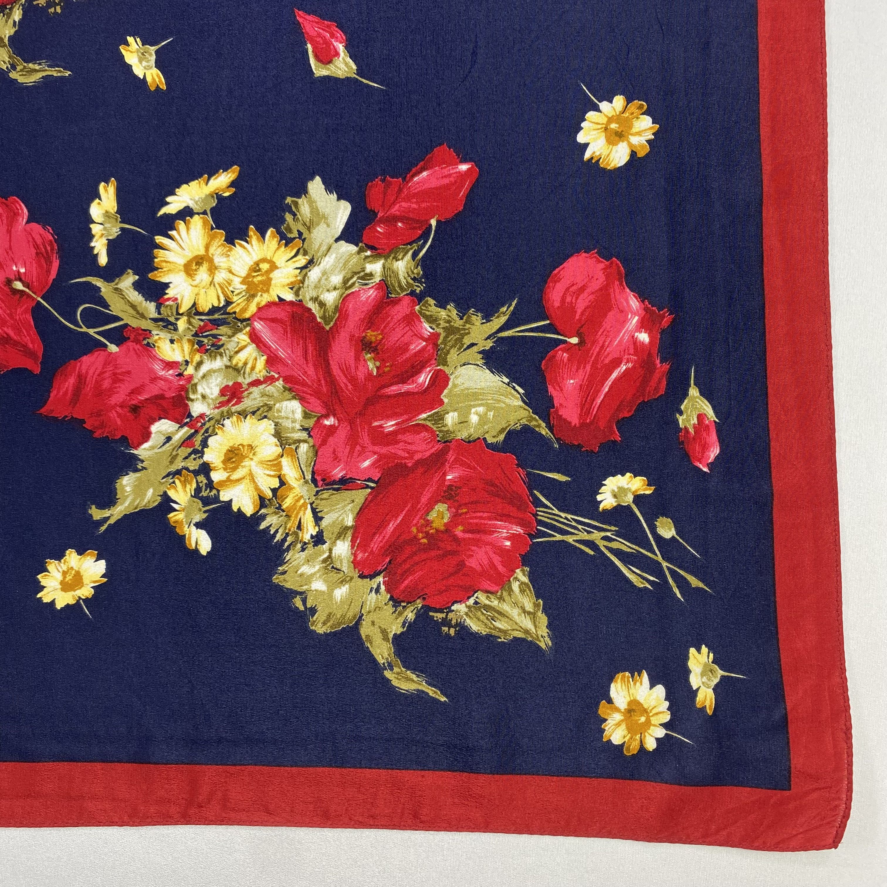 Japanese Brand × Vintage Vintage Japanese Brand Floral Silk Scarf SS081 Size ONE SIZE - 2 Thumbnail