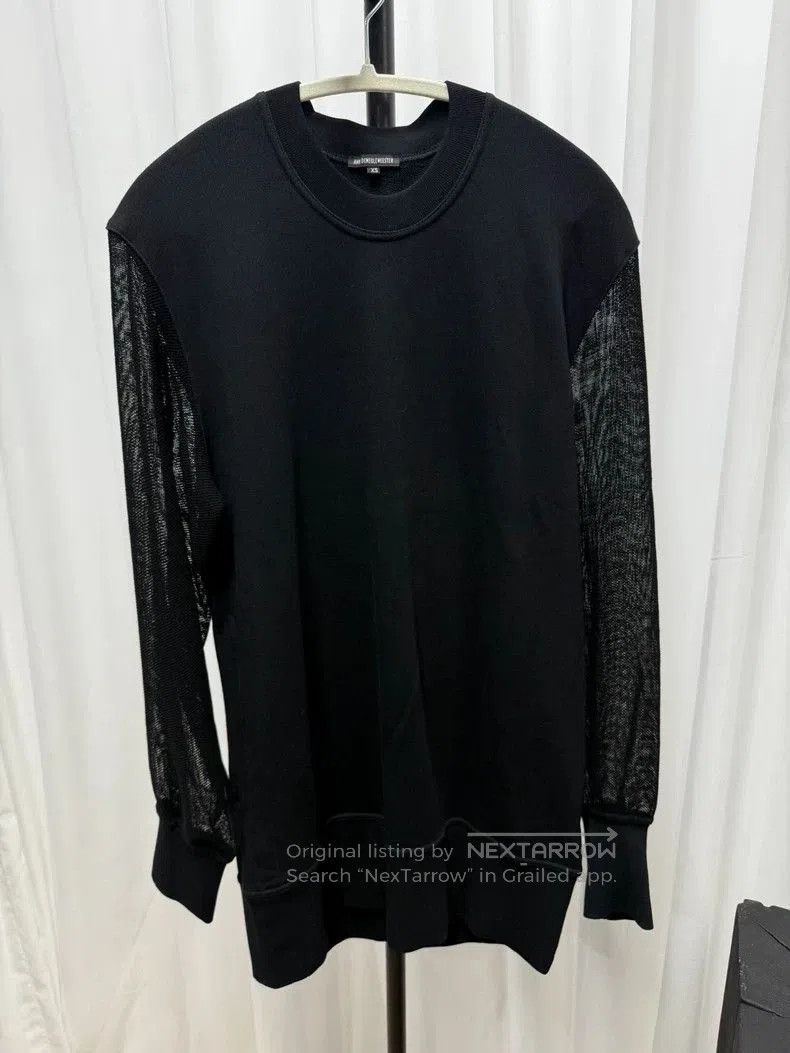 Ann Demeulemeester Black Oversized Sweatshirt with Mesh Sleeves. Size US M / EU 48-50 / 2 - 1 Thumbnail