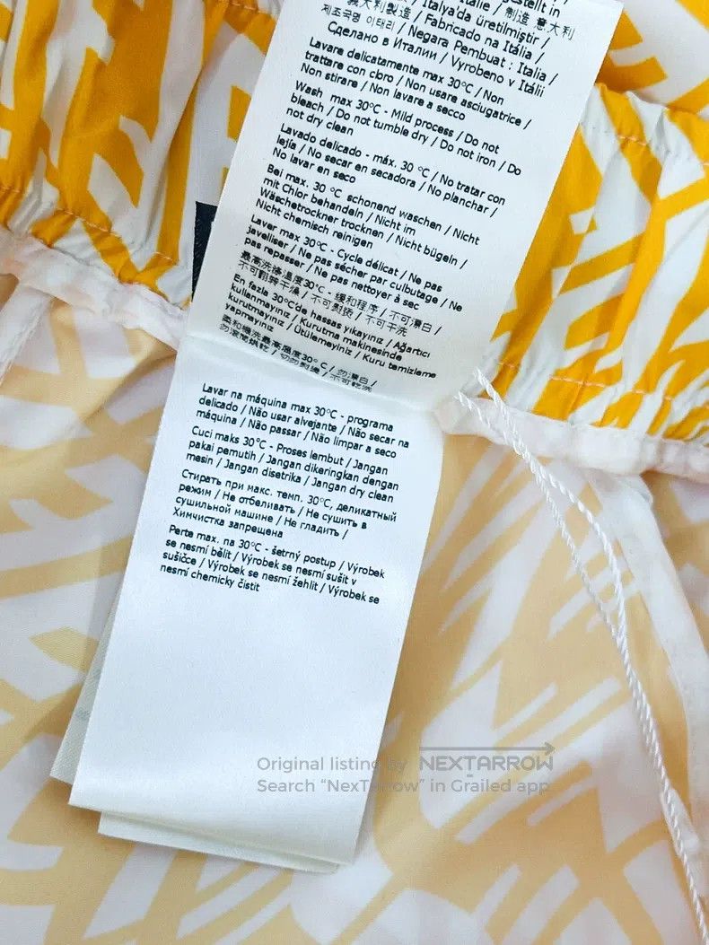 Fendi Fendi size S Yellow and white logo all-over printed drawstr Size 22" - 5 Thumbnail