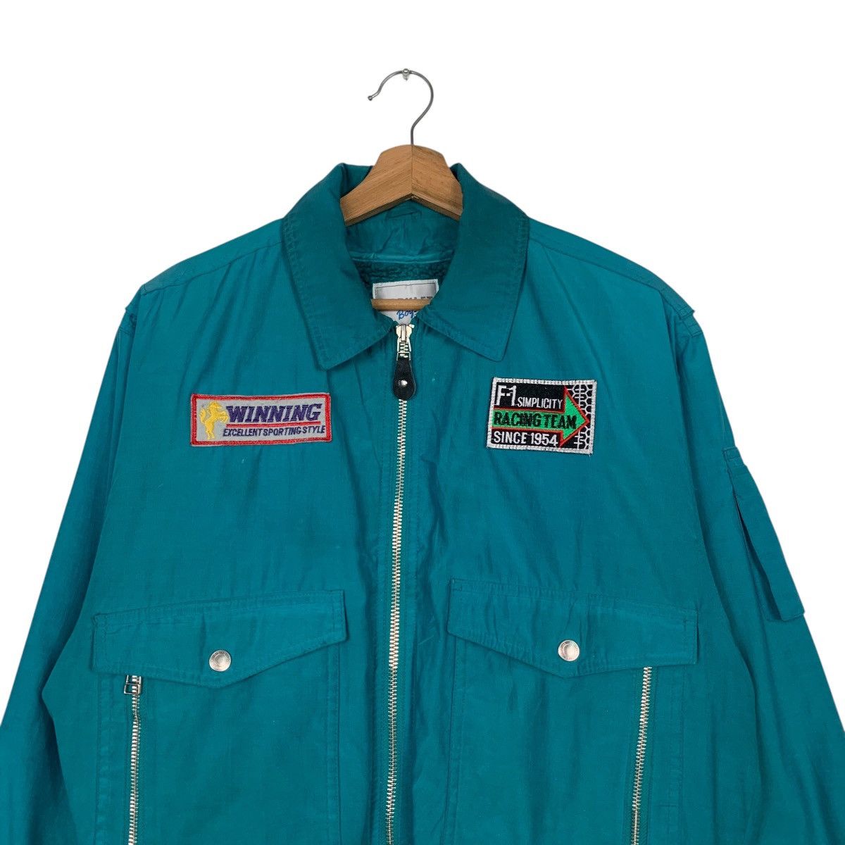 Vintage 90's YORKLET BOYS F1 Racing Team Sherpa Jacket #2489-C112 Size US S / EU 44-46 / 1 - 2 Thumbnail