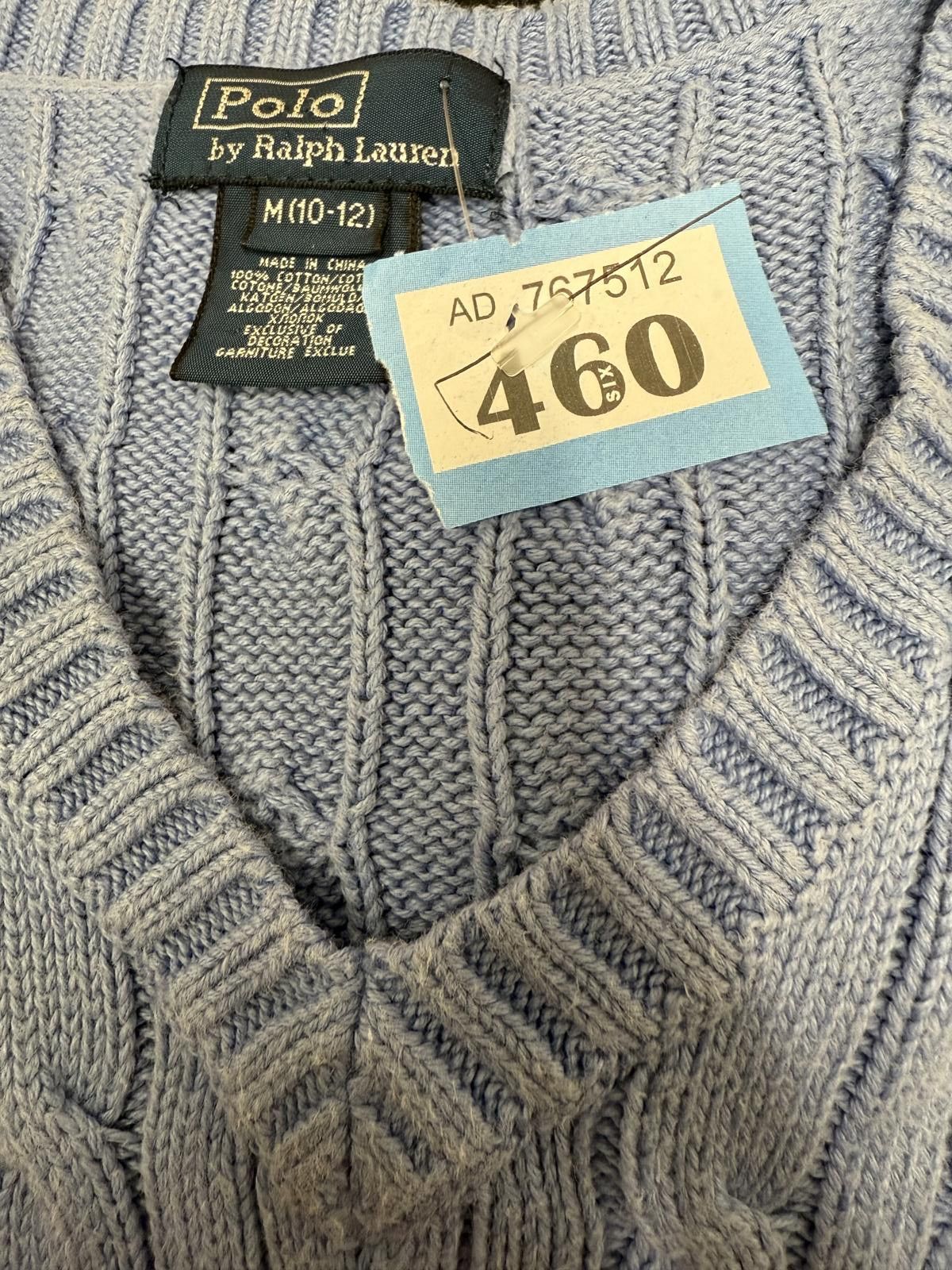 Polo Ralph Lauren Polo Ralph Lauren Light Blue Cable Knit Sweater Vest Size ONE SIZE - 4 Thumbnail