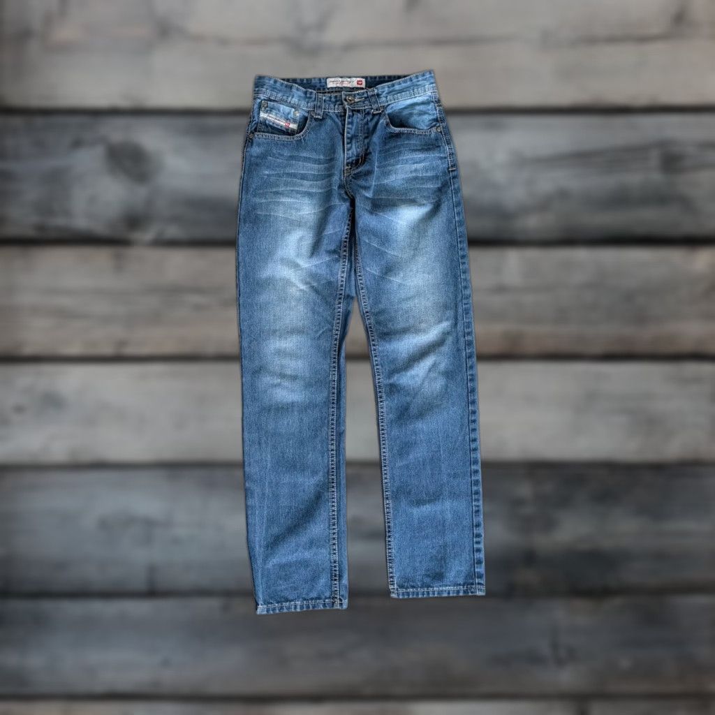 Diesel VINTAGE Diesel Women's Jeans 29 Italy Distressed Whiskered Faded 5-Pocket Denim Blue Adjustable Logo Retro 90s City Y2K Jeans Womens Size 29" - 1 Thumbnail