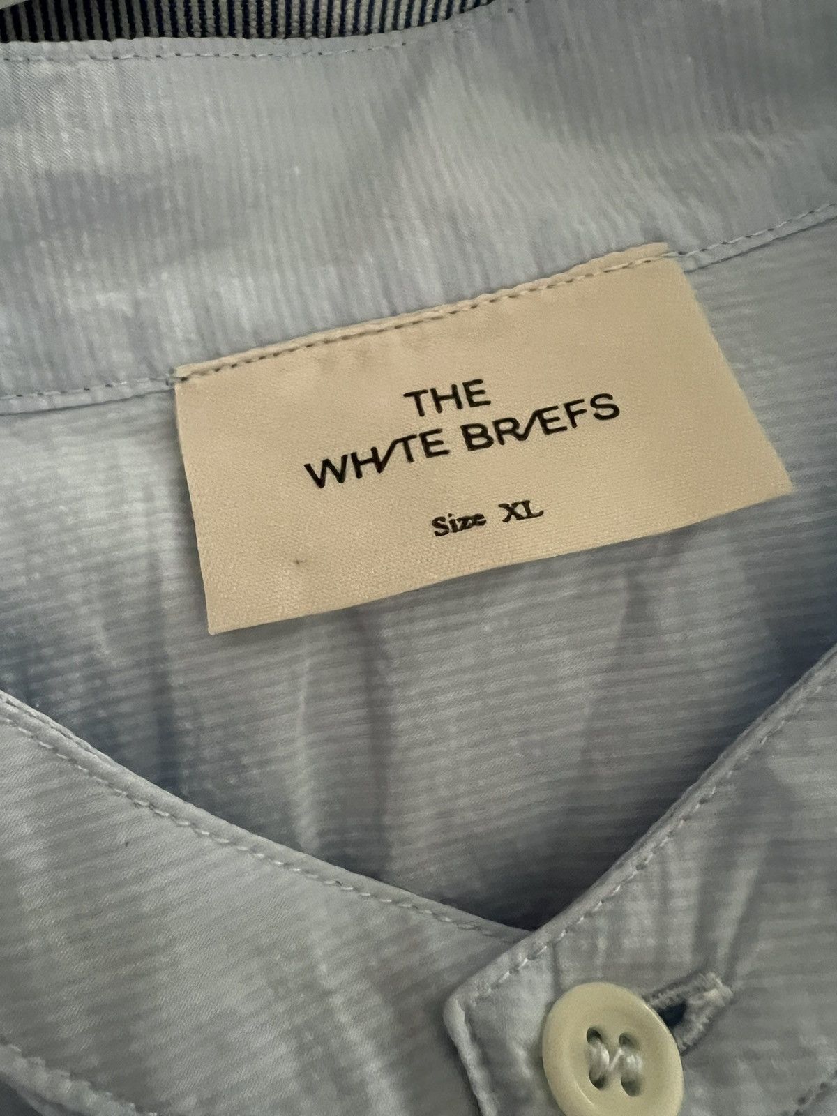 The White Briefs Granddad Collar Long-sleeve Button-up Size US XL / EU 56 / 4 - 4 Thumbnail