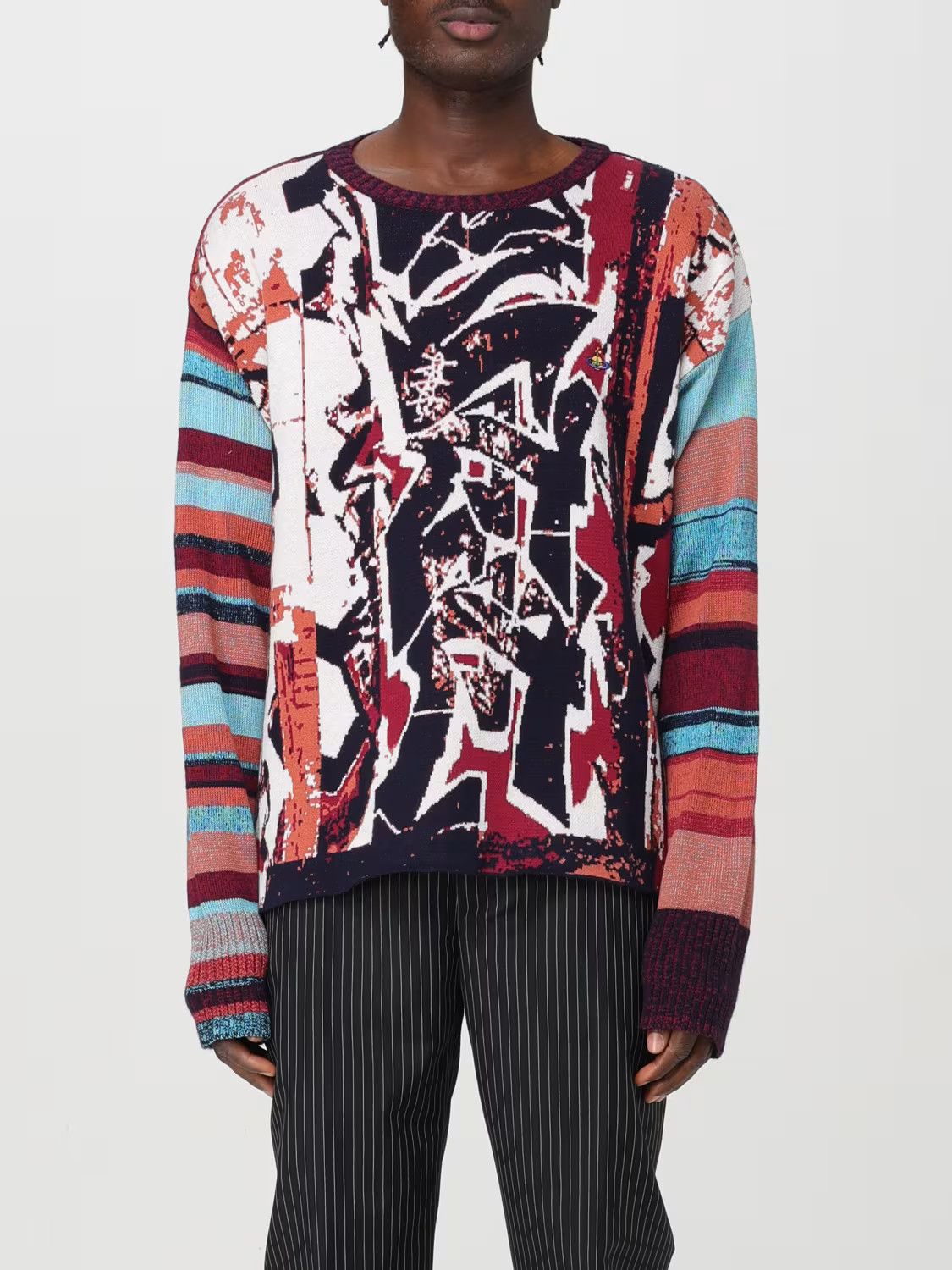 Vivienne Westwood o1srvl11e0326 Graffiti-jacquard Sweater in Multicolor Size US L / EU 52-54 / 3 - 1 Thumbnail