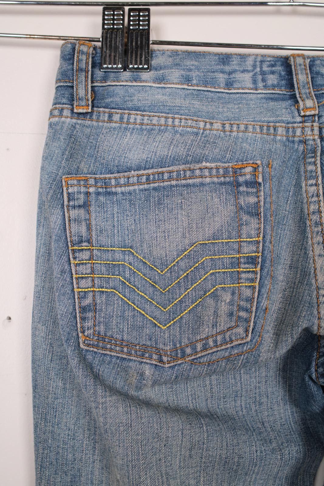Versace Jeans Couture 90's Versace Jeans Couture Distressed Logo Straight-Leg Jean Size 28" / US 6 / IT 42 - 7 Thumbnail