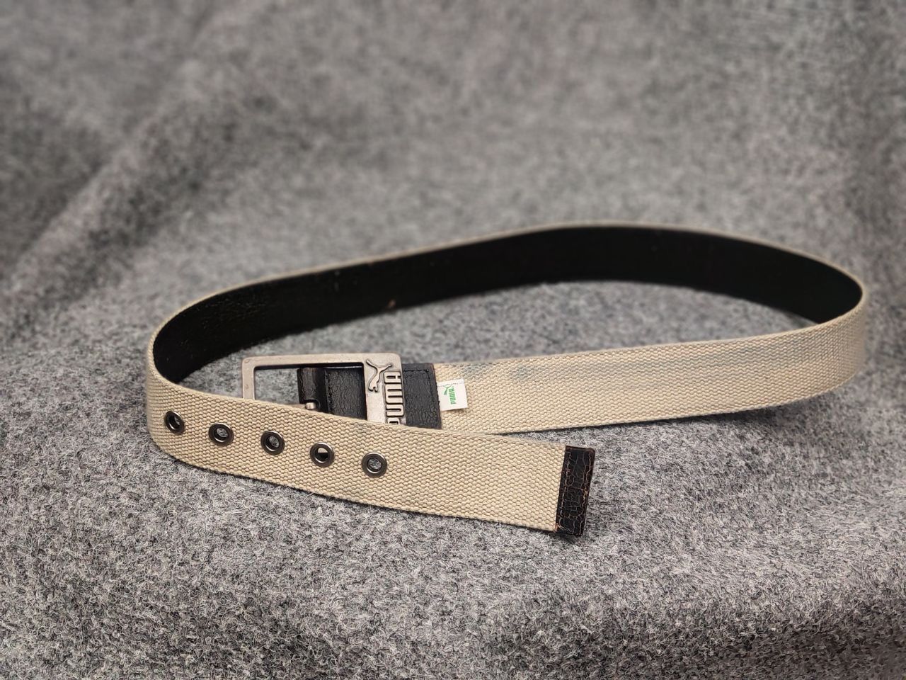 Puma Vintage Puma Logo Dark Brown Canvas Belt Y2K Style Size ONE SIZE - 9 Thumbnail
